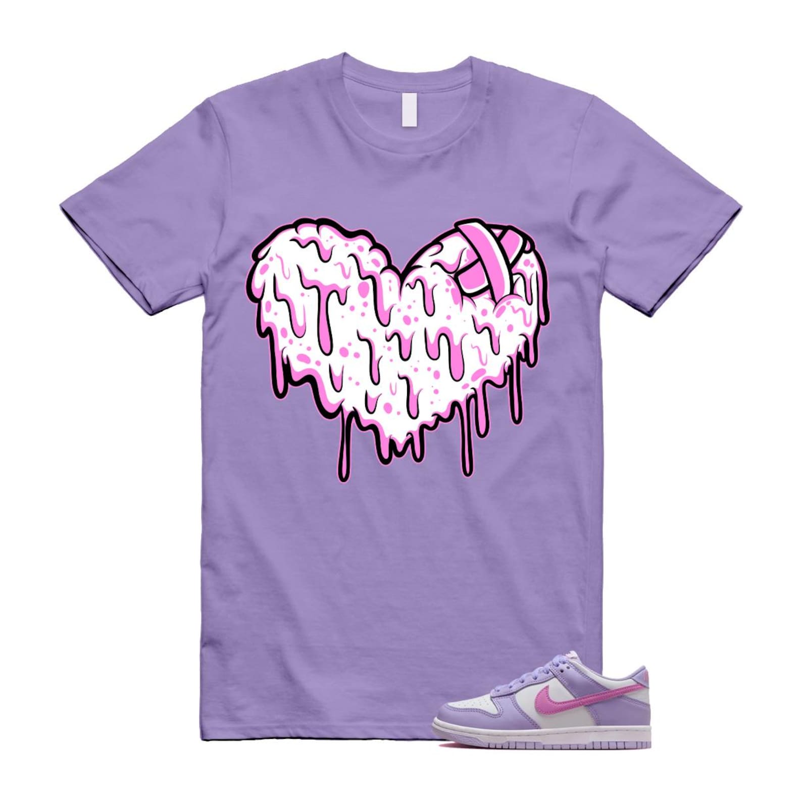 Dunk Lilac Bloom Pink Purple White T Shirt Match DRHRT HQ1185-161 T-Shirt, Sneaker Match Tee