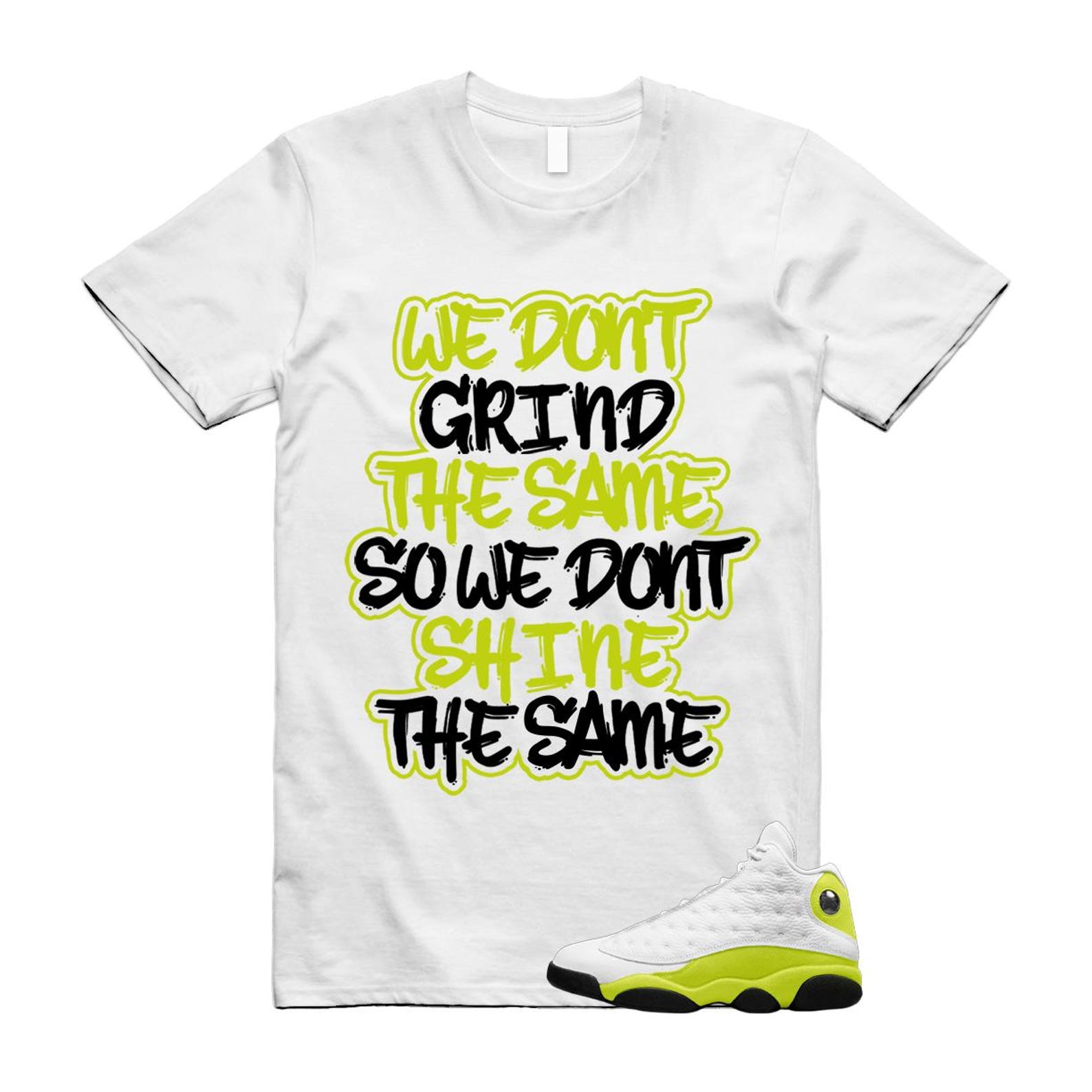 13 Bright Cactus White Black T Shirt Match GRIND, 414571-131 T-Shirt, Sneaker Match Tee
