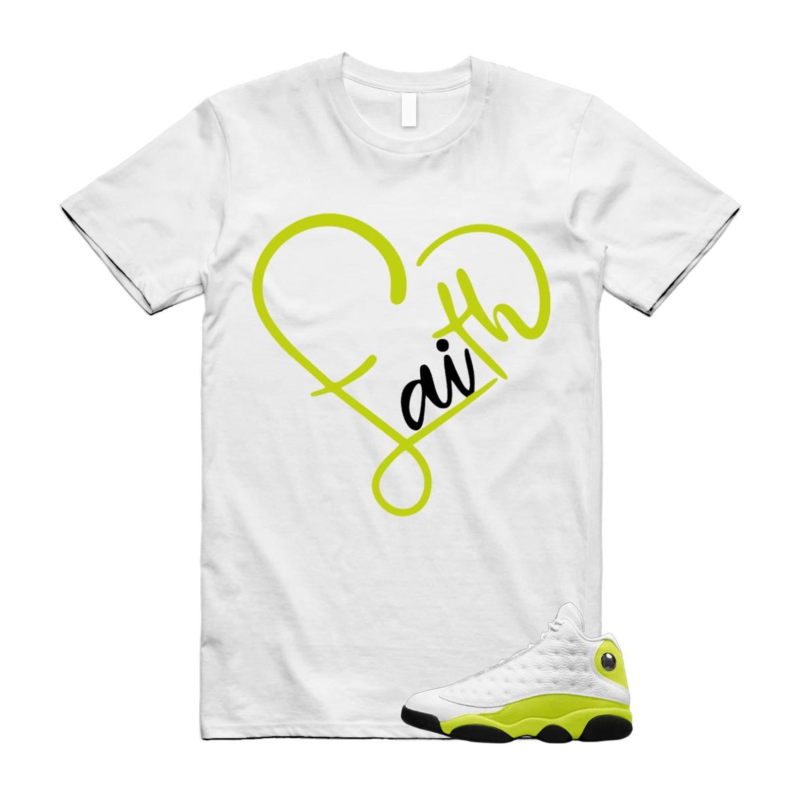 13 Bright Cactus White Black T Shirt Match FAITH, 414571-131 T-Shirt, Sneaker Match Tee