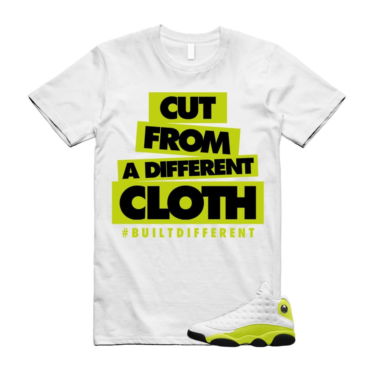 13 Bright Cactus White Black T Shirt Match CLOTH, 414571-131 T-Shirt, Sneaker Match Tee