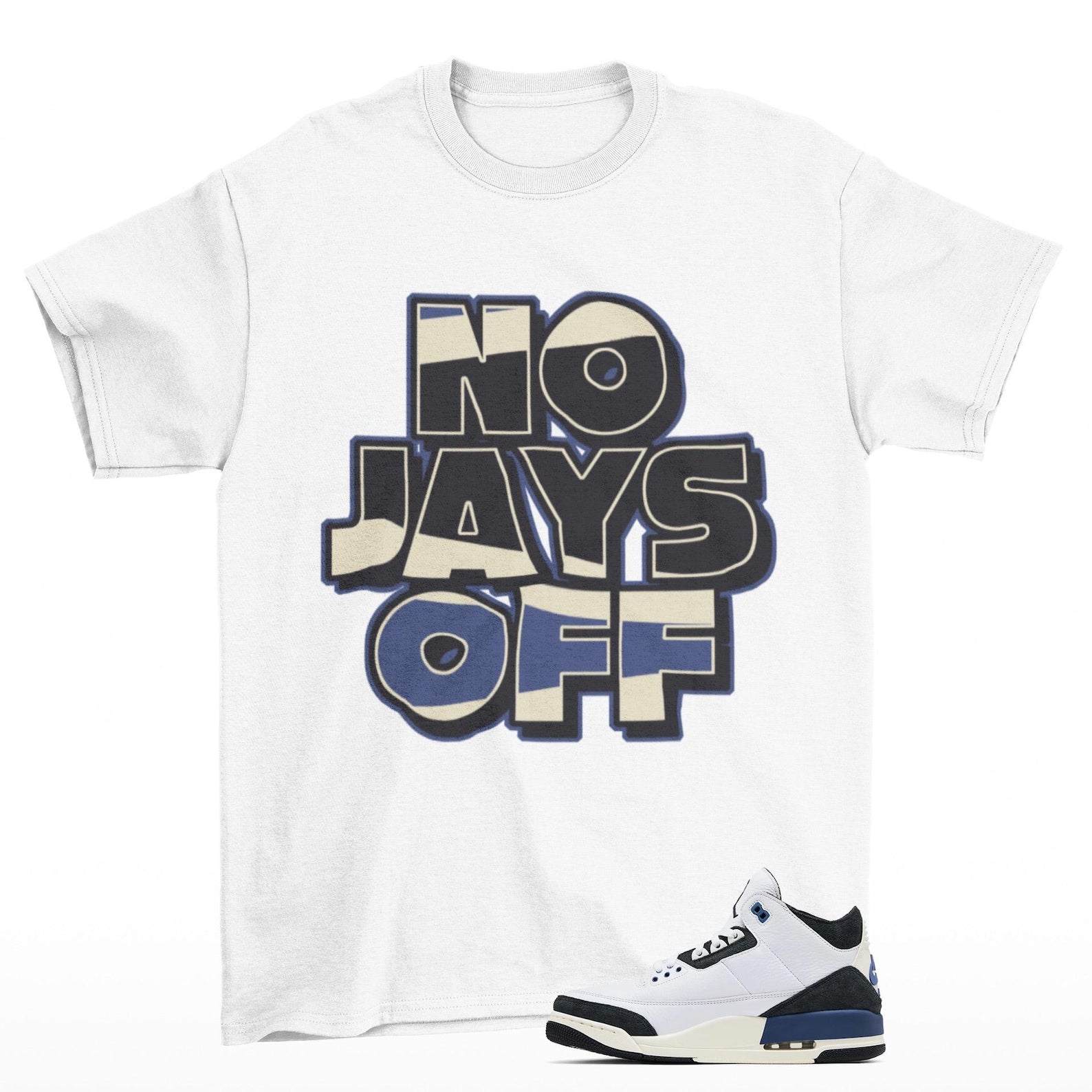 Jay All Day Sneaker T Shirt to Match Maniere Jordan 3 Diffused Blue, HV8571-100 T-Shirt, Sneaker Match Tee