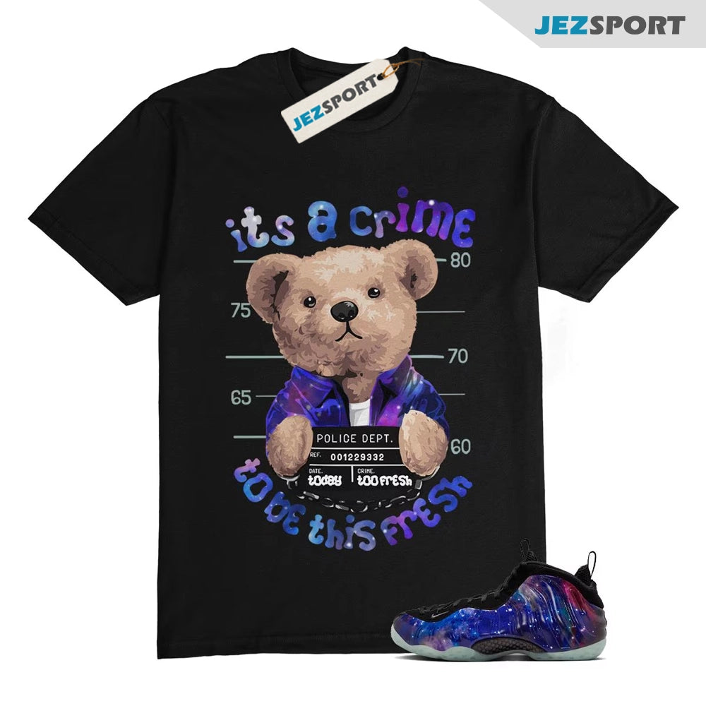 Galaxy Foamposite One Zoom Rookie Obsidian Black Anthracite T-Shirt Match CRIME, FQ4303-400 Sneaker Match Tees T-Shirt, Sneaker Match Tee