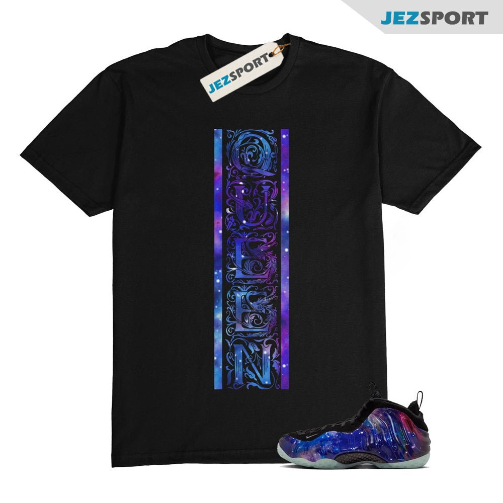 Galaxy Foamposite One Zoom Rookie Obsidian Black Anthracite T-Shirt Match QVERT, FQ4303-400 Sneaker Match Tees T-Shirt, Sneaker Match Tee