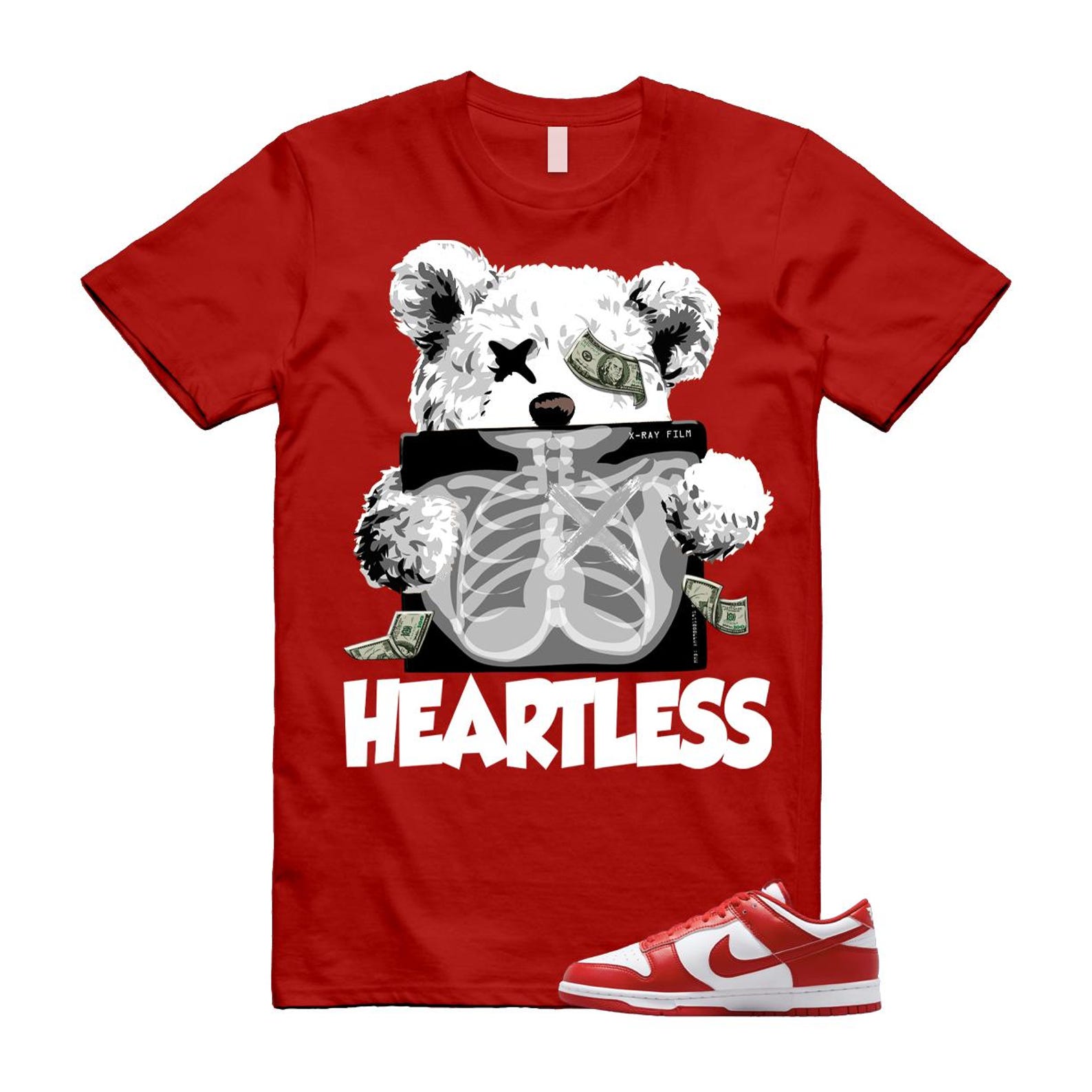 Dunk St Johns University Red White 2025 T Shirt Match HEART CU1727-100 T-Shirt, Sneaker Match Tee