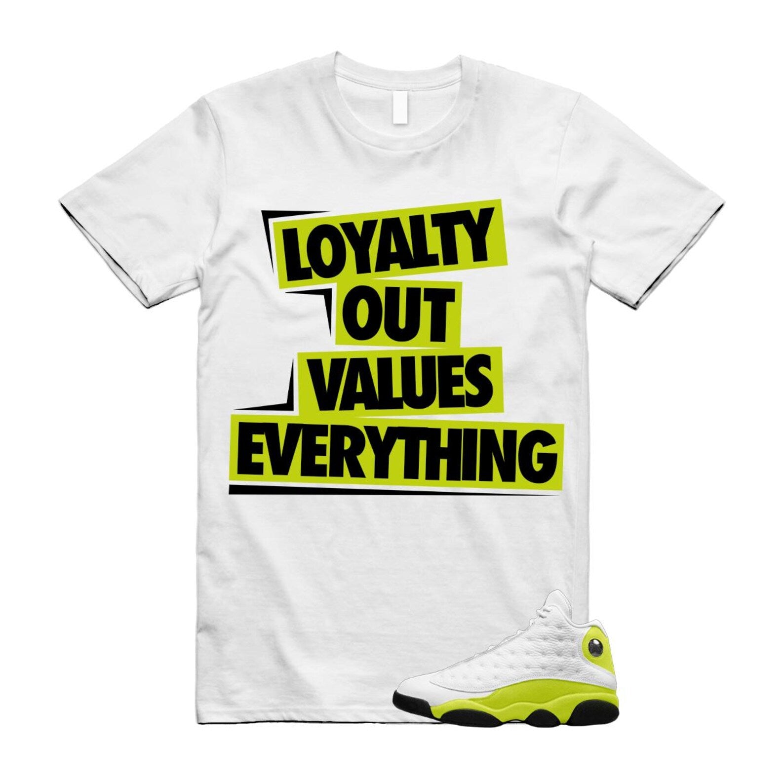 13 Bright Cactus White Black T Shirt Match LOVE, 414571-131 T-Shirt, Sneaker Match Tee
