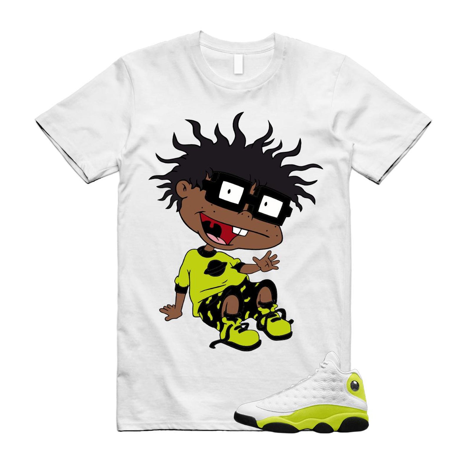 13 Bright Cactus White Black T Shirt Match FINSTER, 414571-131 T-Shirt, Sneaker Match Tee