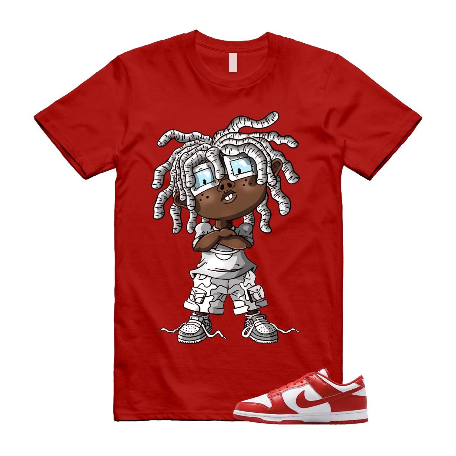 Dunk St Johns University Red White 2025 T Shirt Match CHONGO CU1727-100 T-Shirt, Sneaker Match Tee