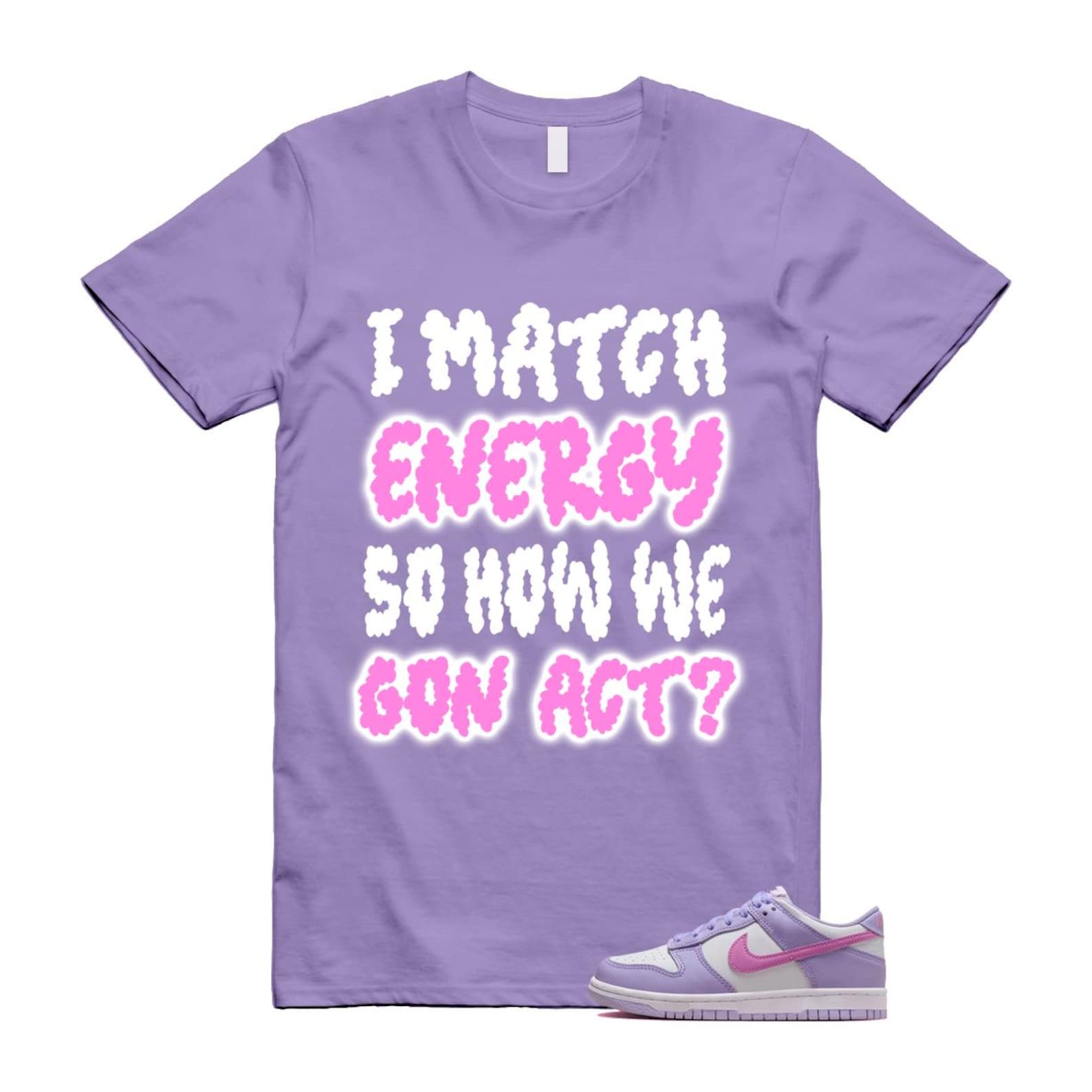 Dunk Lilac Bloom Pink Purple White T Shirt Match MATCH HQ1185-161 T-Shirt, Sneaker Match Tee