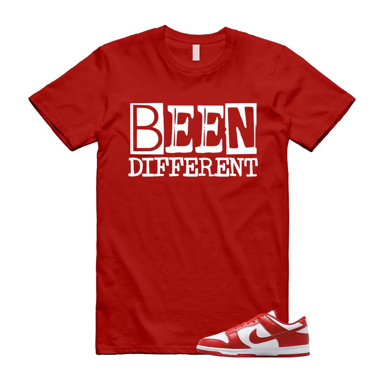 Dunk St Johns University Red White 2025 T Shirt Match BEEN CU1727-100 T-Shirt, Sneaker Match Tee