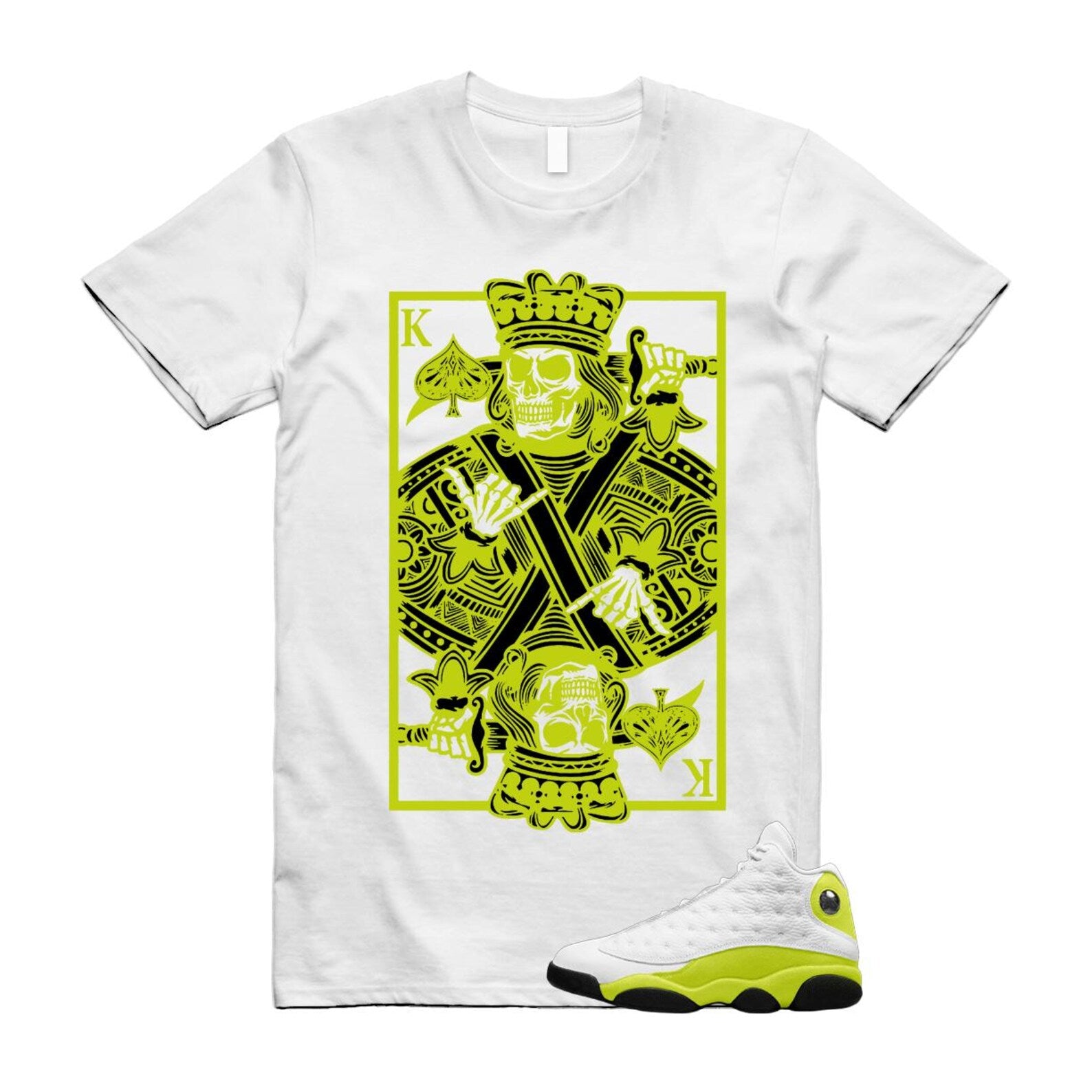 13 Bright Cactus White Black T Shirt Match KC, 414571-131 T-Shirt, Sneaker Match Tee