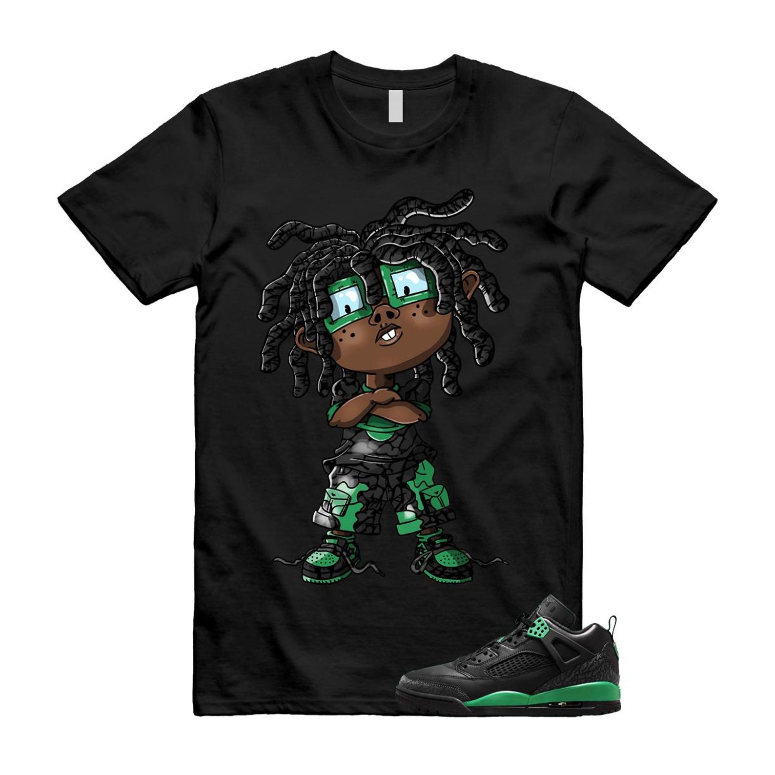 Spizike Pine Green Black Anthracite T Shirt Match CHONGO, FQ1759-003 T-Shirt, Sneaker Match Tee