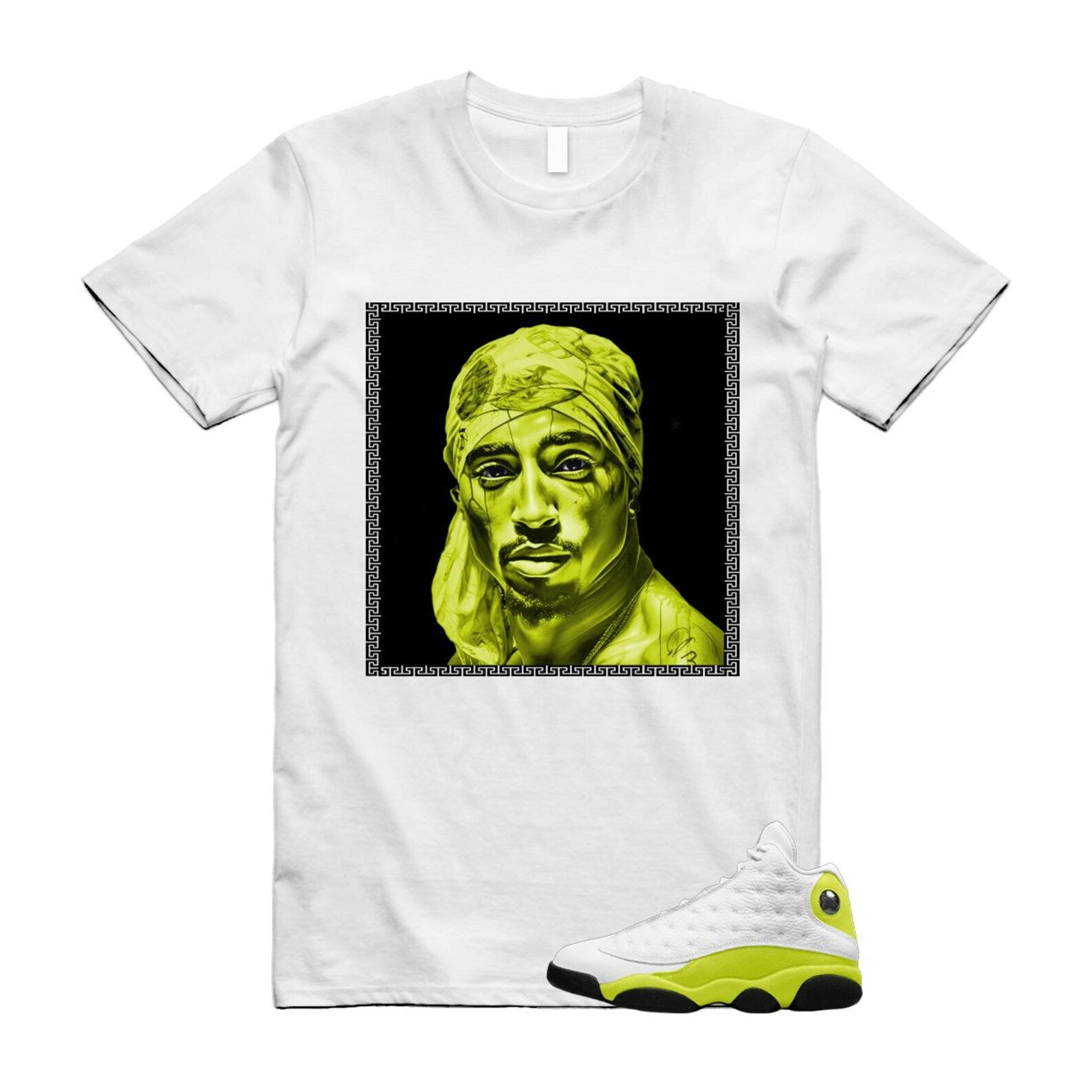 13 Bright Cactus White Black T Shirt Match PAC, 414571-131 T-Shirt, Sneaker Match Tee