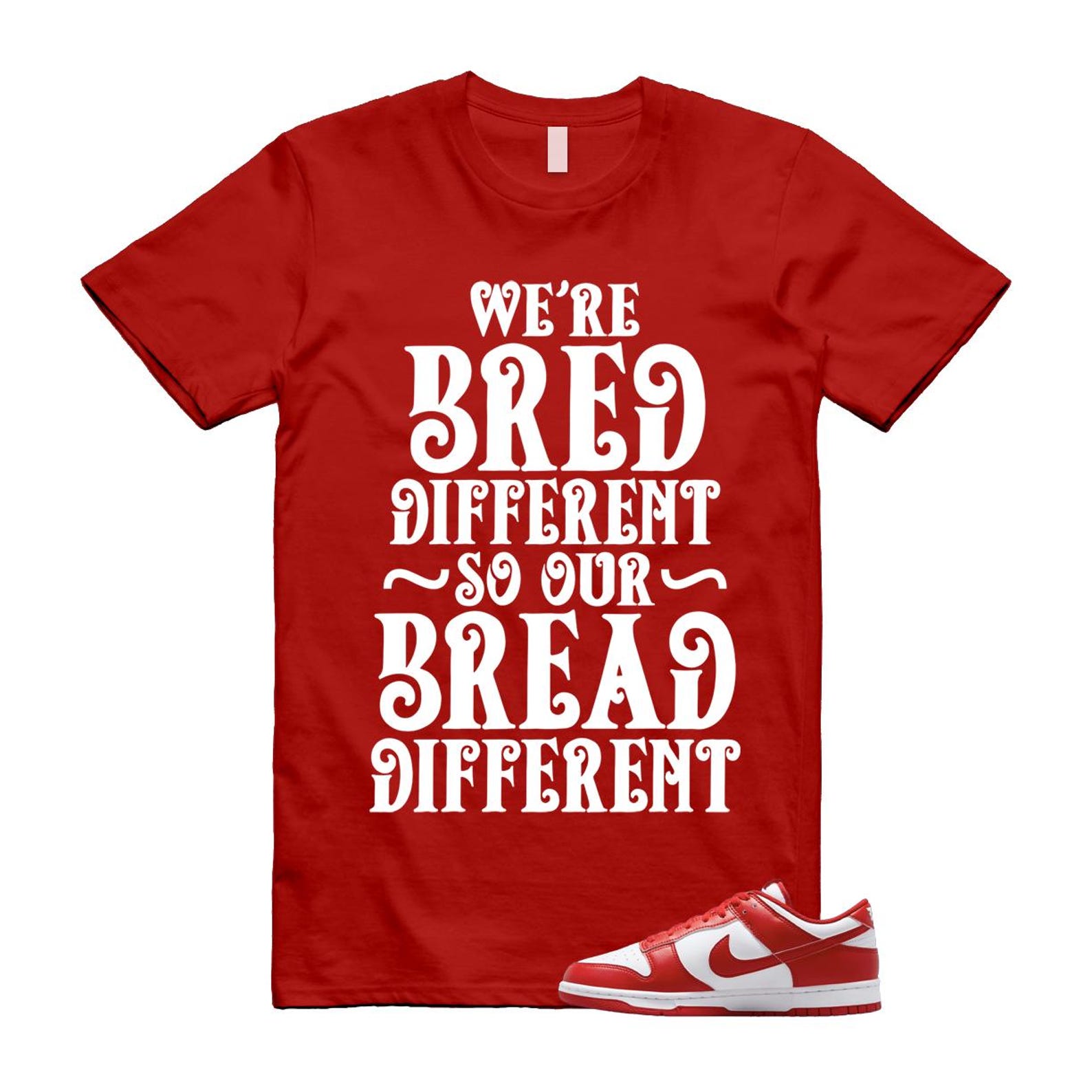 Dunk St Johns University Red White 2025 T Shirt Match BREAD CU1727-100 T-Shirt, Sneaker Match Tee
