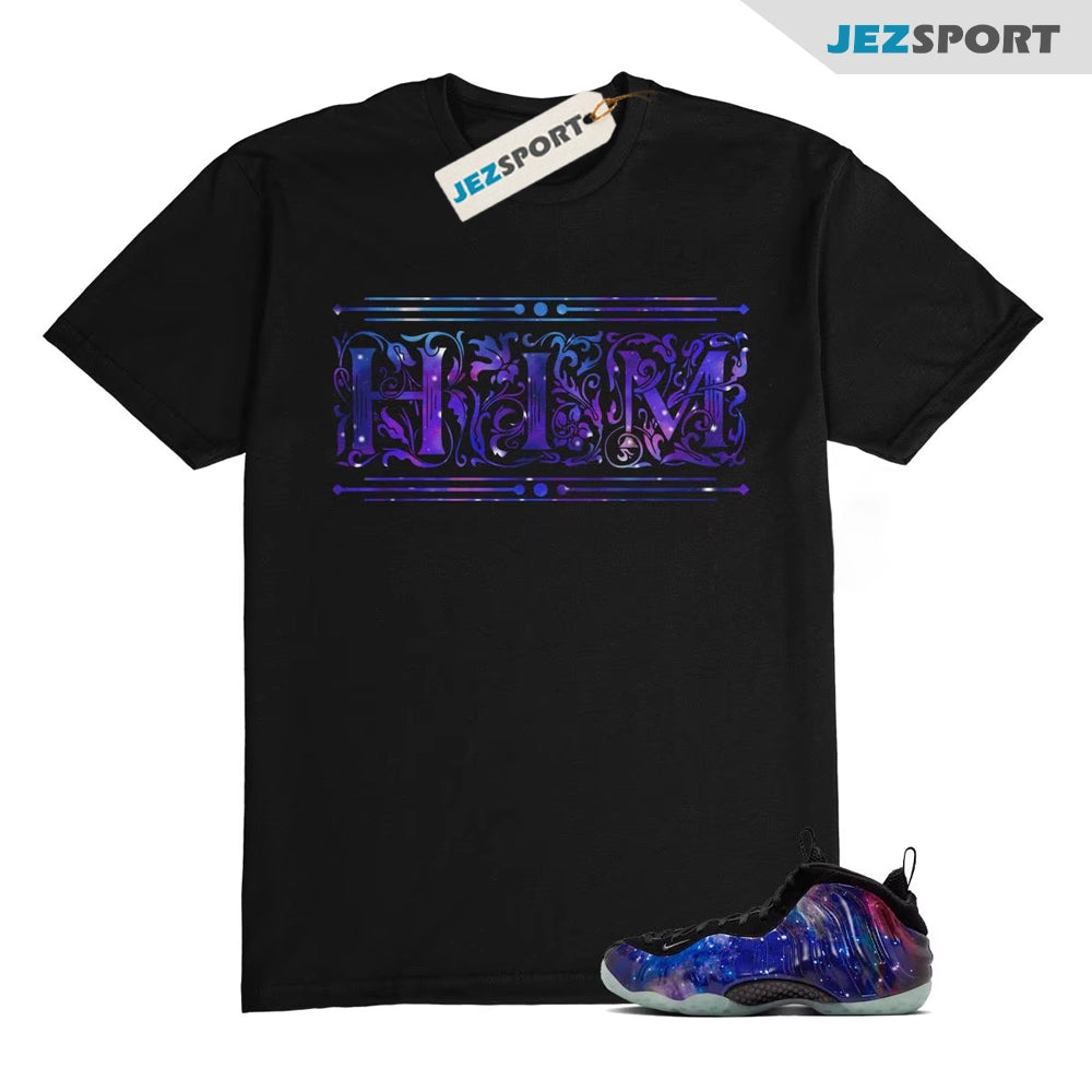 Galaxy Foamposite One Zoom Rookie Obsidian Black Anthracite T-Shirt Match HIM, FQ4303-400 Sneaker Match Tees T-Shirt, Sneaker Match Tee