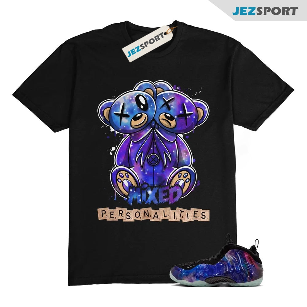 Galaxy Foamposite One Zoom Rookie Obsidian Black Anthracite T-Shirt Match MIXED, FQ4303-400 Sneaker Match Tees T-Shirt, Sneaker Match Tee