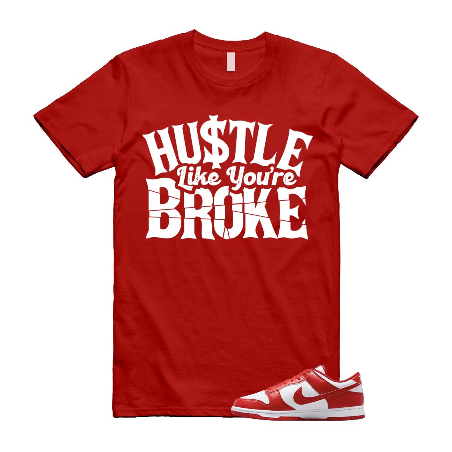 Dunk St Johns University Red White 2025 T Shirt Match BROKE CU1727-100 T-Shirt, Sneaker Match Tee