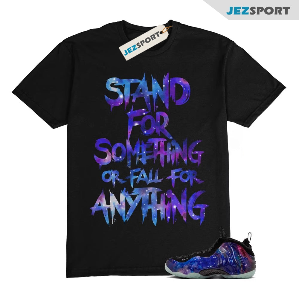 Galaxy Foamposite One Zoom Rookie Obsidian Black Anthracite T-Shirt Match STAND, FQ4303-400 Sneaker Match Tees T-Shirt, Sneaker Match Tee