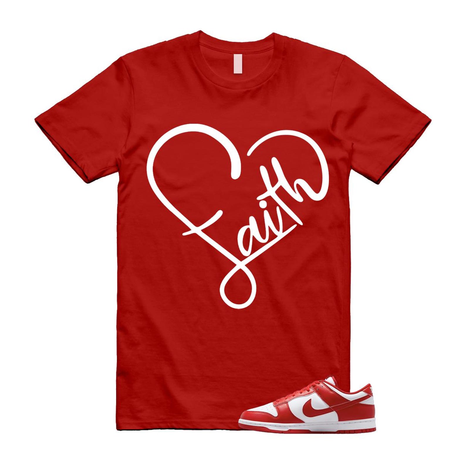 Dunk St Johns University Red White 2025 Shirt to Match FAITH CU1727-100 Match Sneaker Tee