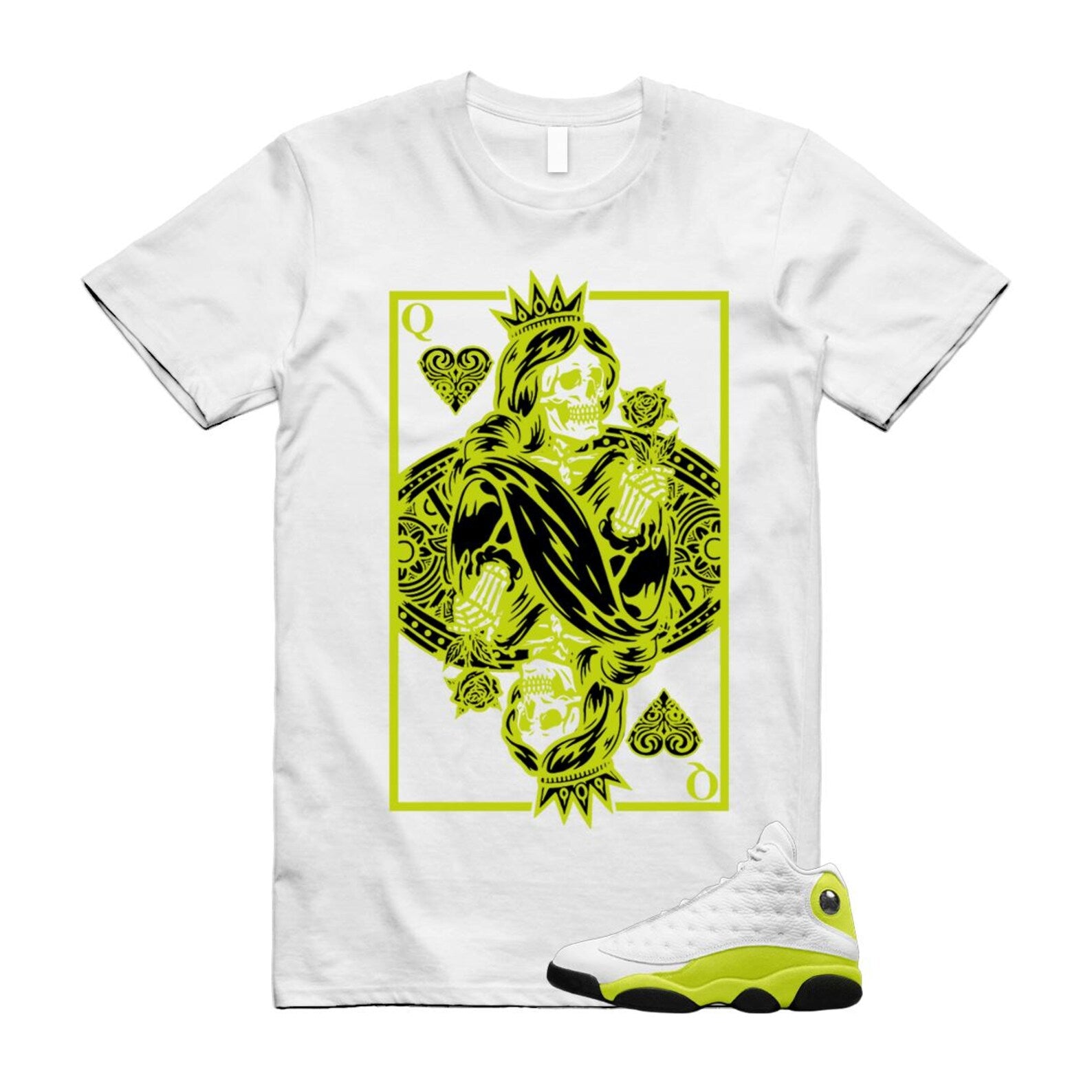 13 Bright Cactus White Black T Shirt Match QC, 414571-131 T-Shirt, Sneaker Match Tee
