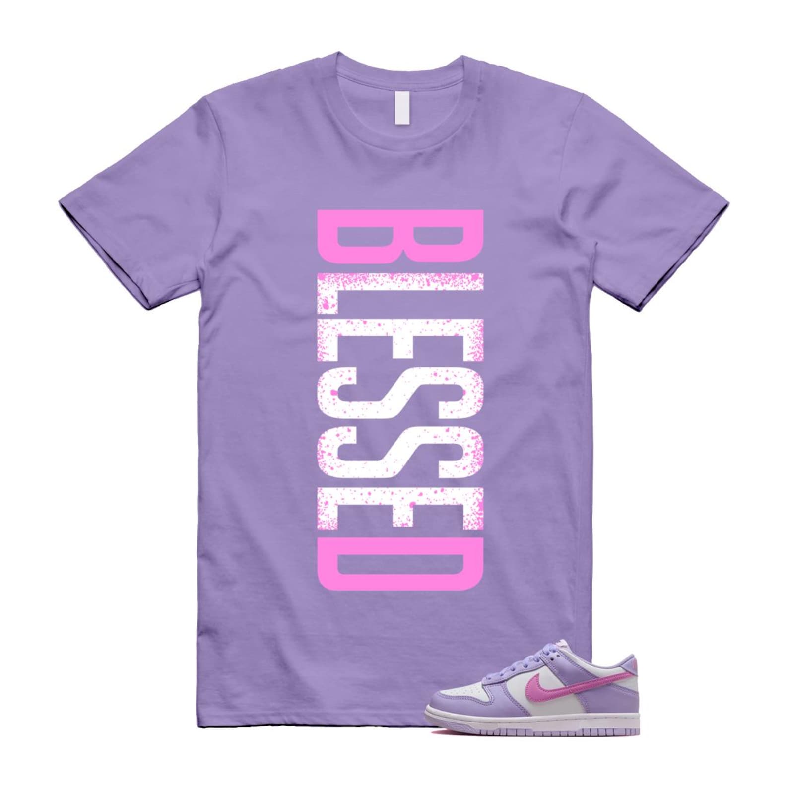 Dunk Lilac Bloom Pink Purple White T Shirt Match VERTBLS HQ1185-161 T-Shirt, Sneaker Match Tee