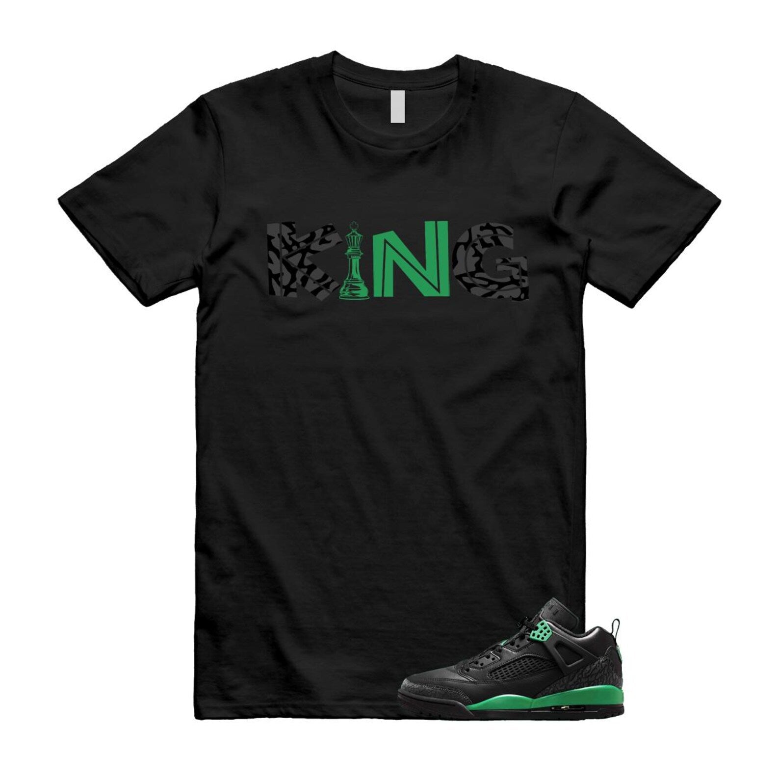 Spizike Pine Green Black Anthracite T Shirt Match KING, FQ1759-003 T-Shirt, Sneaker Match Tee
