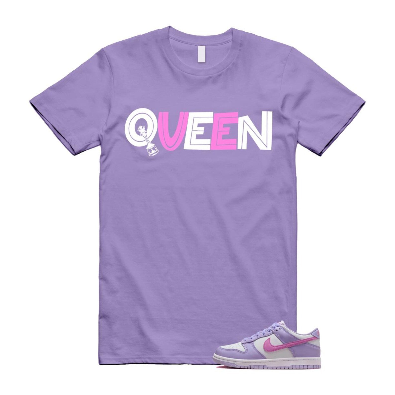 Dunk Lilac Bloom Pink Purple White T Shirt Match QUEEN HQ1185-161 T-Shirt, Sneaker Match Tee