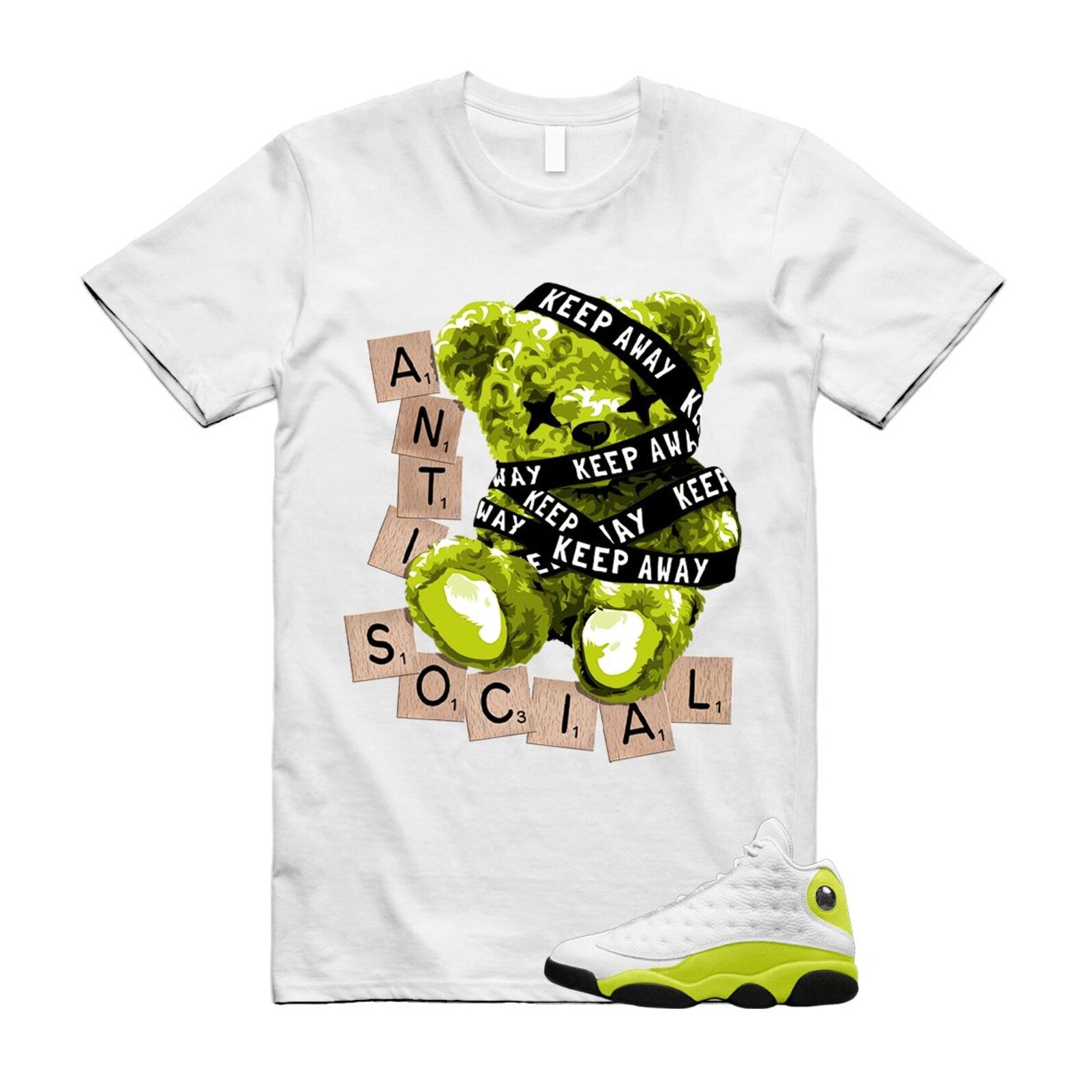 13 Bright Cactus White Black T Shirt Match ANTI, 414571-131 T-Shirt, Sneaker Match Tee
