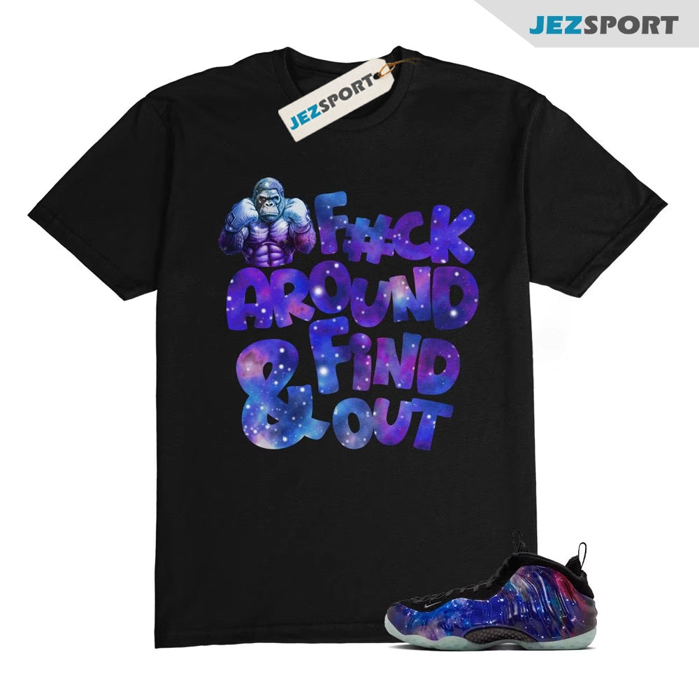 Galaxy Foamposite One Zoom Rookie Obsidian Black Anthracite T-Shirt Match GOR, FQ4303-400 Sneaker Match Tees T-Shirt, Sneaker Match Tee