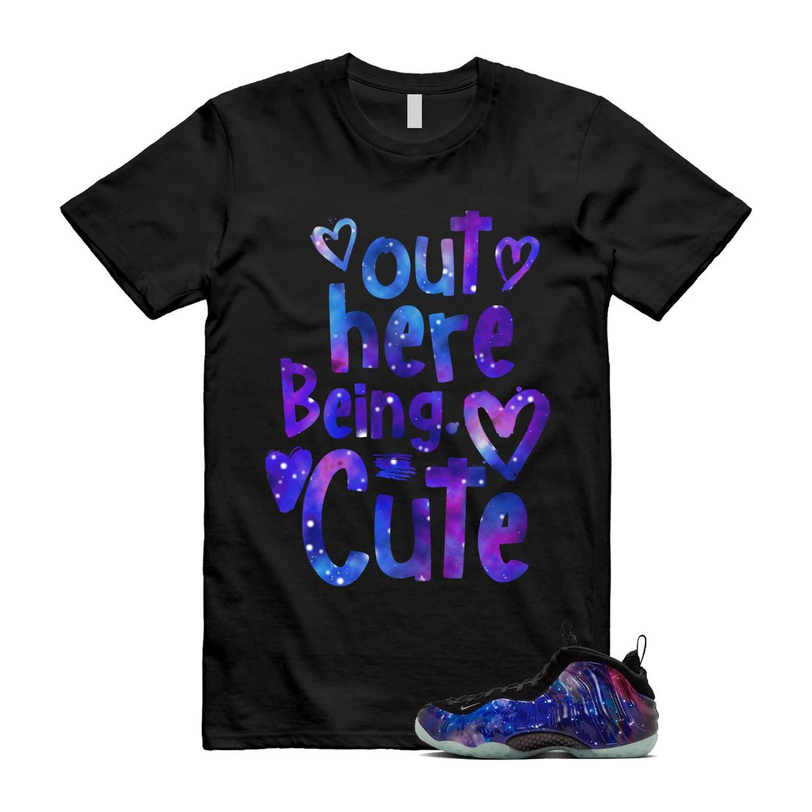 Galaxy Air Foamposite One 2025 Obsidian Black Anthracite T Shirt Match C2, FQ4303-400 Sneaker Match Tees T-Shirt, Sneaker Match Tee