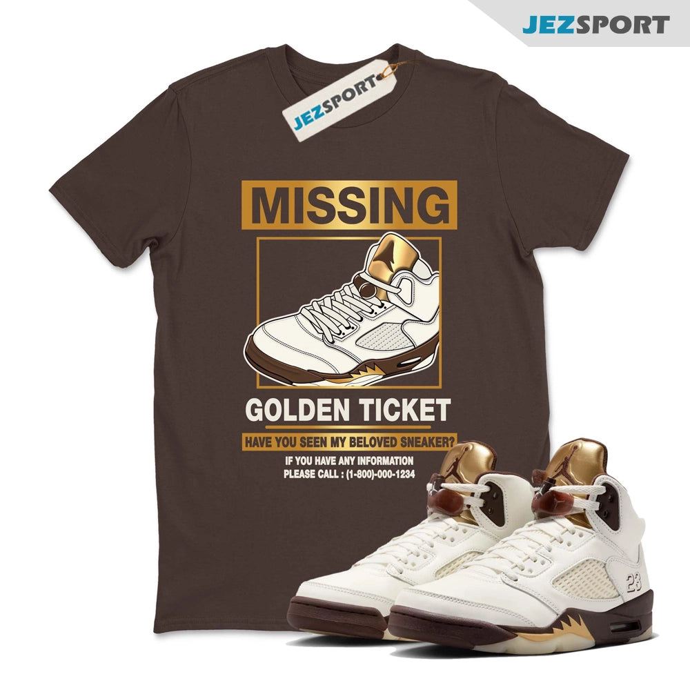 Missing Sneaker Best T-shirts To Wear With Jordan 5s Golden Ticket, DD9336-200 Sneaker Match Tees T-Shirt, Sneaker Match Tee