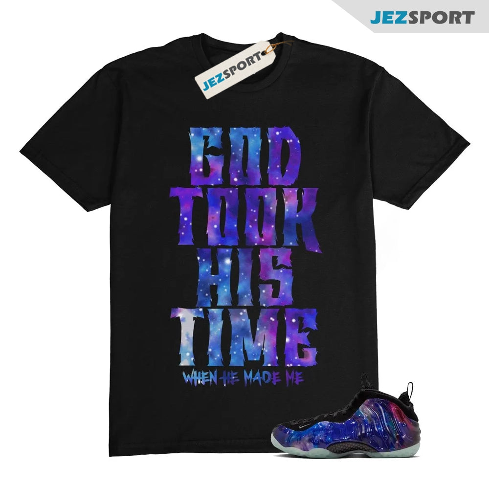 Galaxy Foamposite One Zoom Rookie Obsidian Black Anthracite T-Shirt Match G2, FQ4303-400 Sneaker Match Tees T-Shirt, Sneaker Match Tee