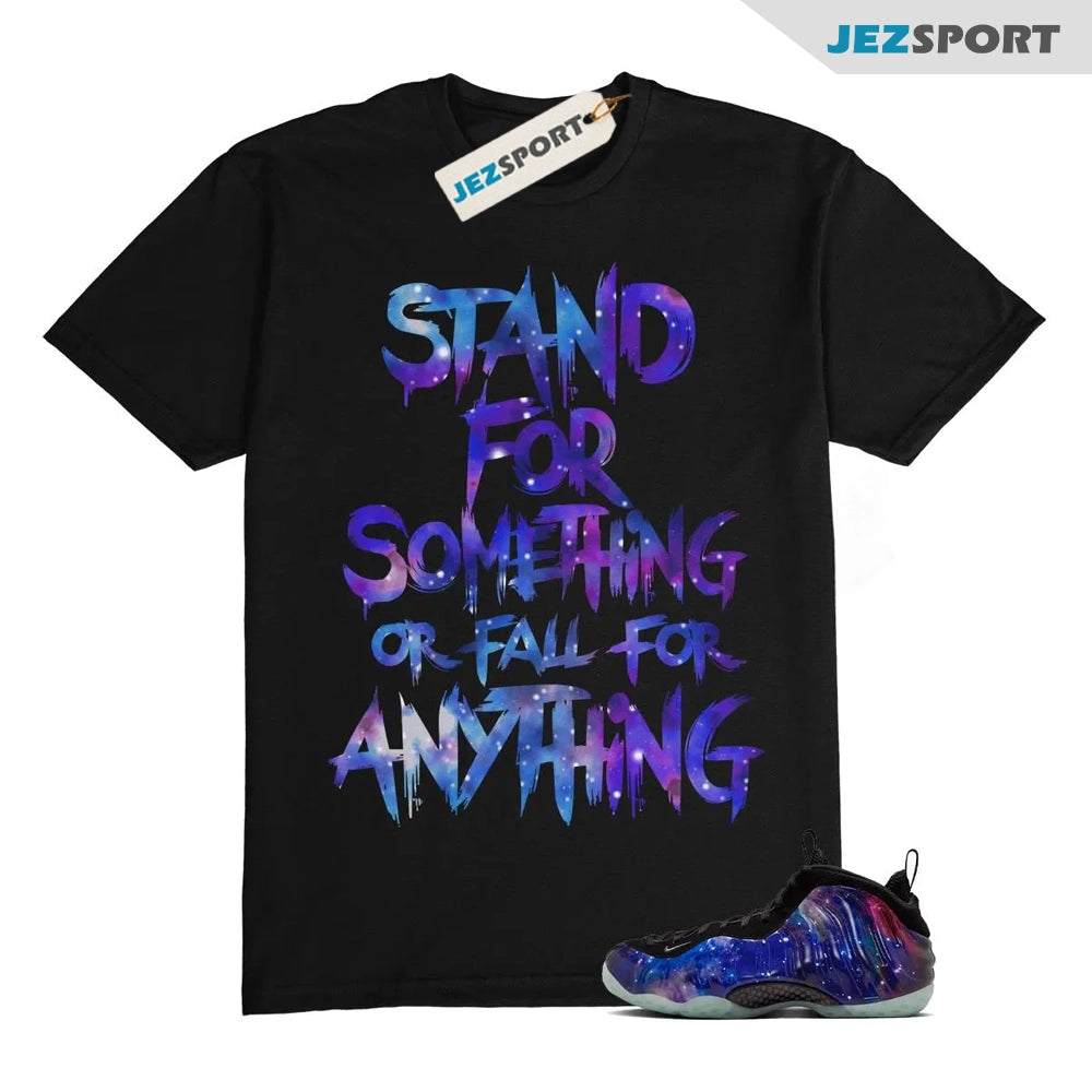 Galaxy Foamposite One Zoom Rookie Obsidian Black Anthracite T-Shirt Match STAND, FQ4303-400 Sneaker Match Tees T-Shirt, Sneaker Match Tee