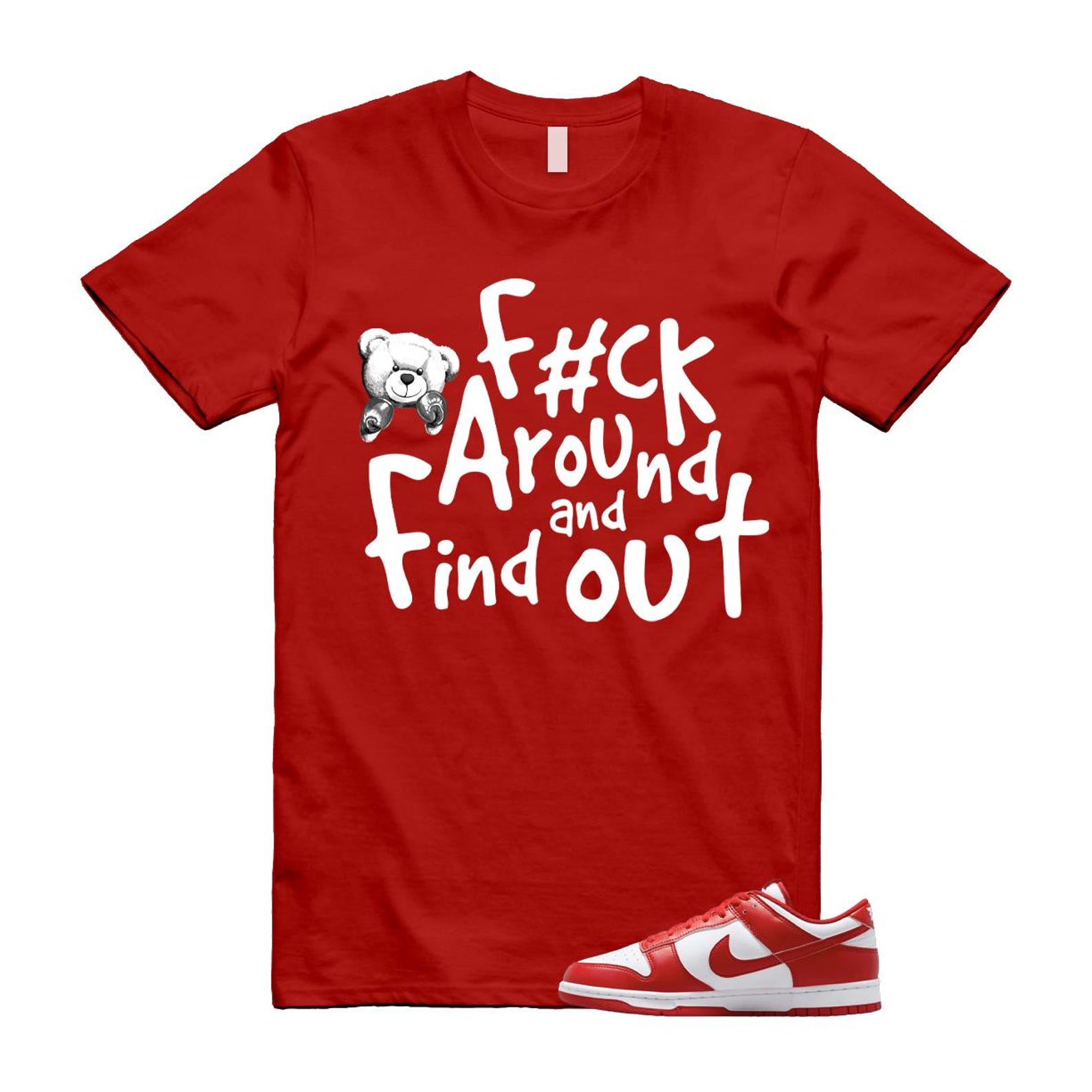 Dunk St Johns University Red White 2025 T Shirt Match FCK CU1727-100 T-Shirt, Sneaker Match Tee