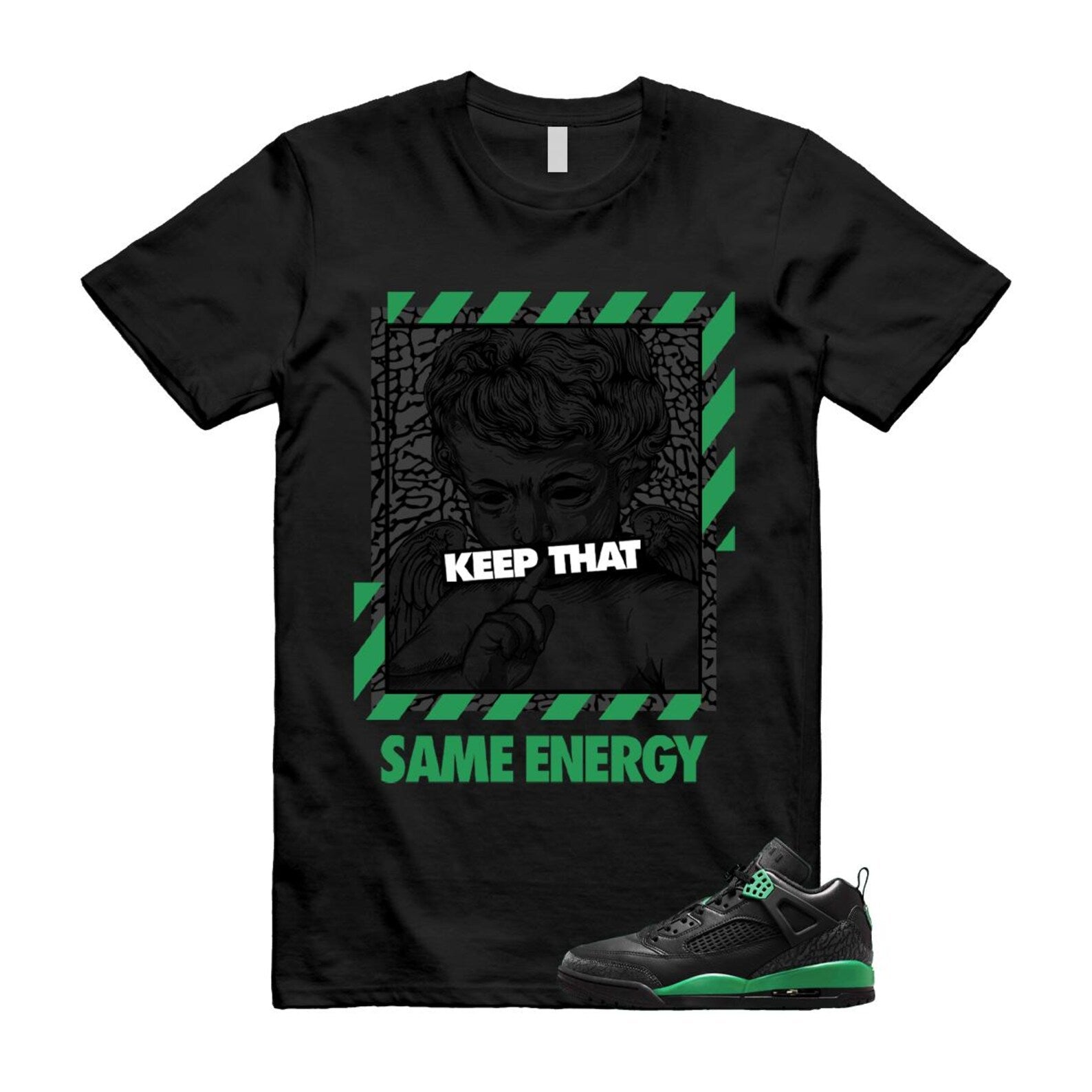 Spizike Pine Green Black Anthracite T Shirt Match ENERGY, FQ1759-003 T-Shirt, Sneaker Match Tee