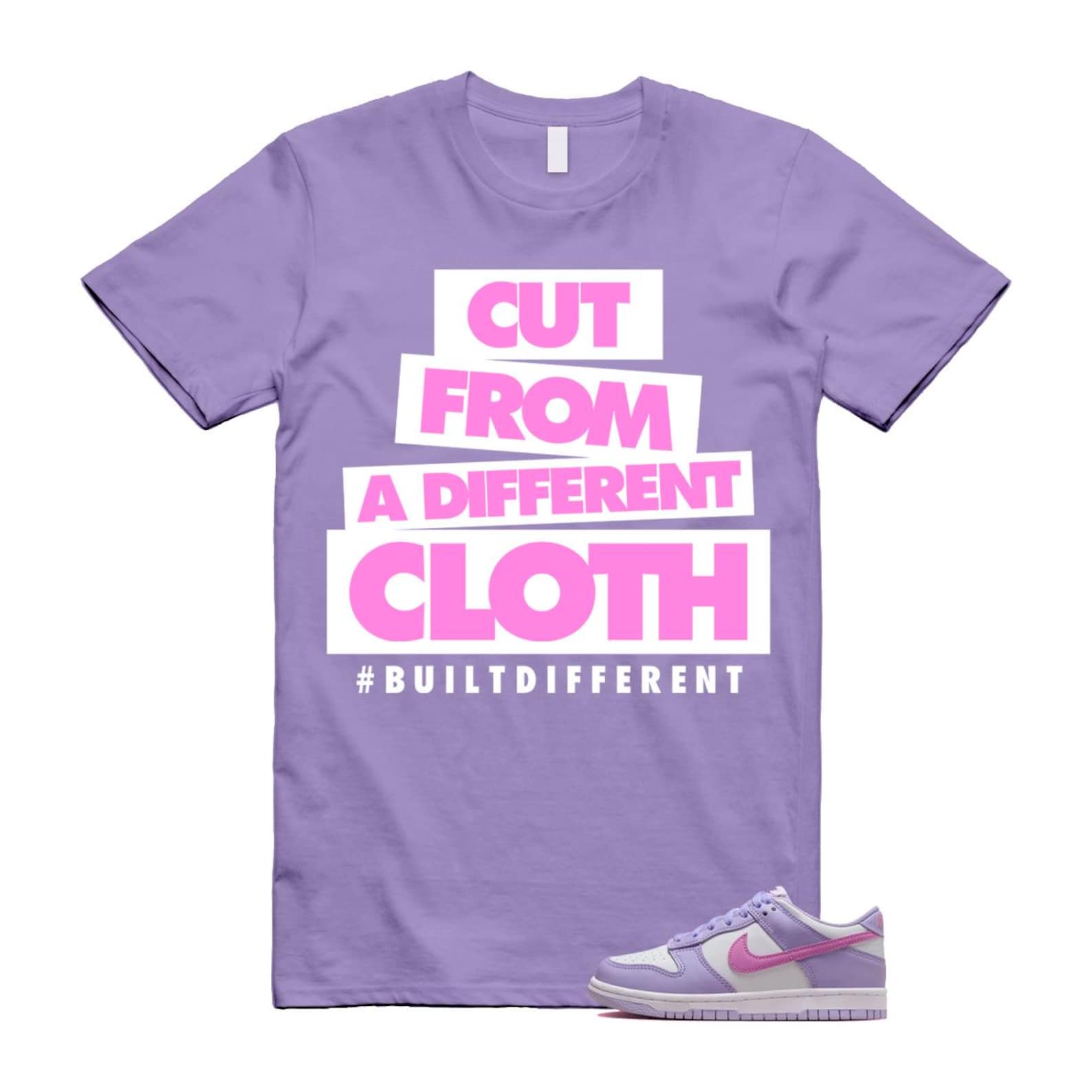 Dunk Lilac Bloom Pink Purple White T Shirt Match CLOTH HQ1185-161 T-Shirt, Sneaker Match Tee