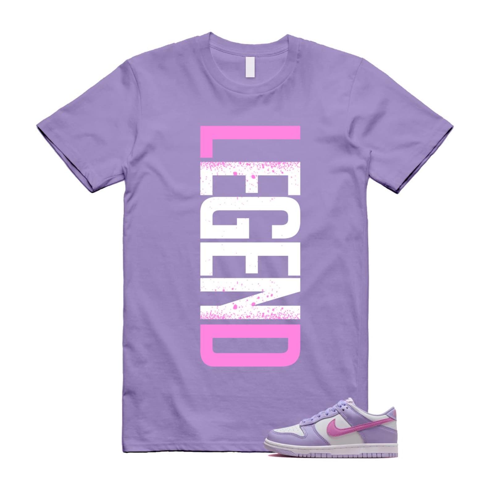 Dunk Lilac Bloom Pink Purple White T Shirt Match LEGEND HQ1185-161 T-Shirt, Sneaker Match Tee