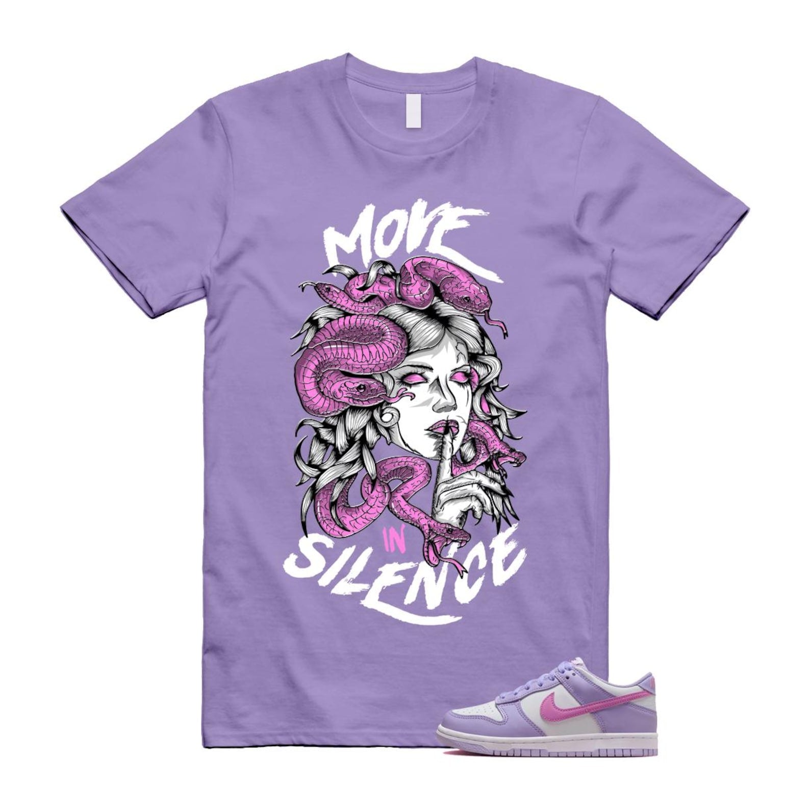 Dunk Lilac Bloom Pink Purple White T Shirt Match MIS HQ1185-161 T-Shirt, Sneaker Match Tee