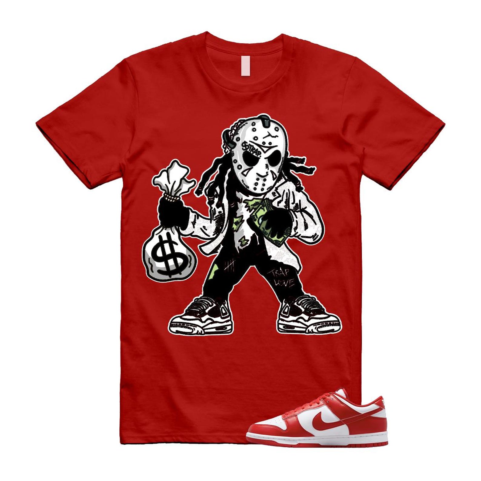 Dunk St Johns University Red White 2025 T Shirt Match JASON CU1727-100 T-Shirt, Sneaker Match Tee