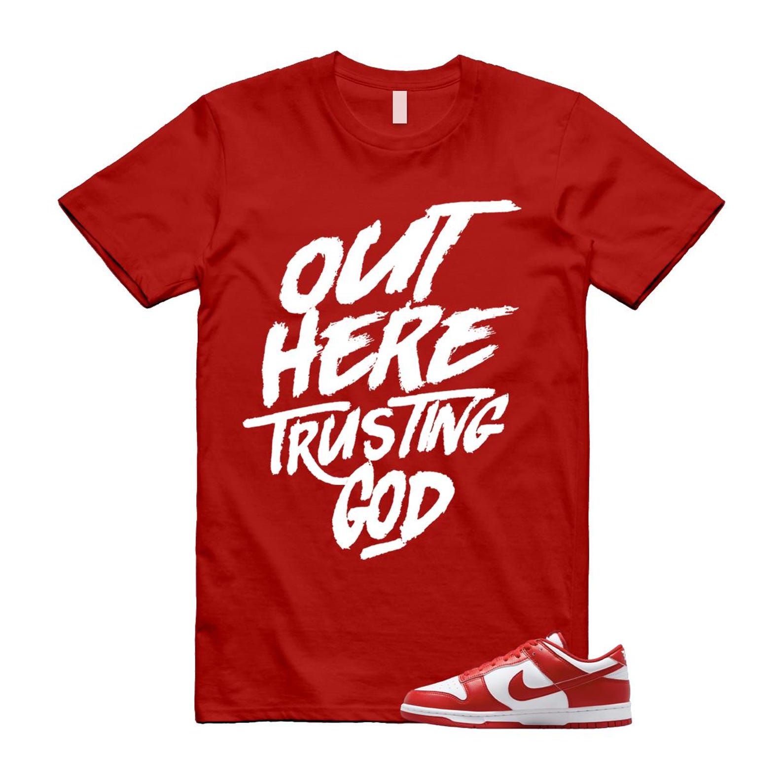 Dunk St Johns University Red White 2025 T Shirt Match TG CU1727-100 T-Shirt, Sneaker Match Tee