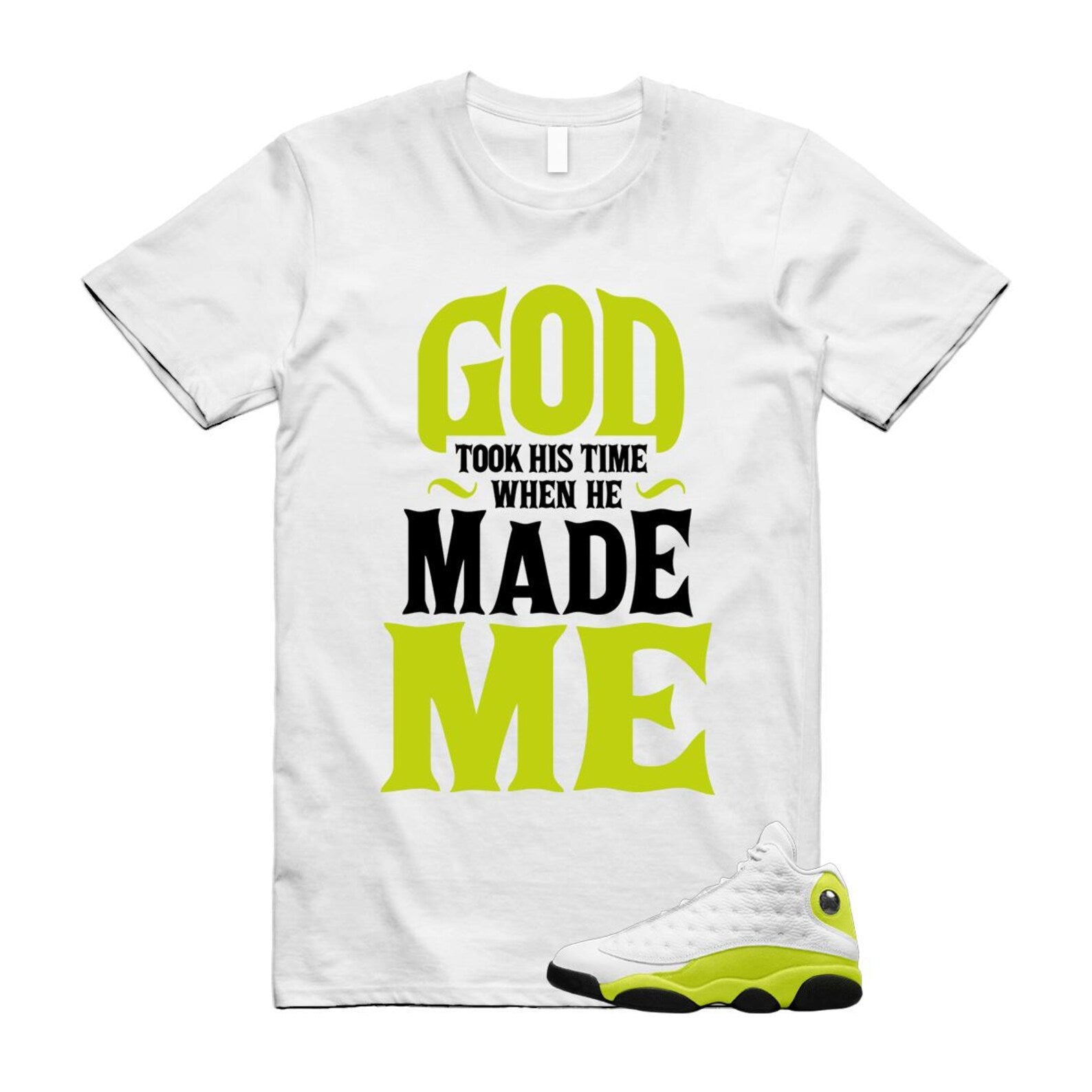 13 Bright Cactus White Black T Shirt Match GTHT, 414571-131 T-Shirt, Sneaker Match Tee
