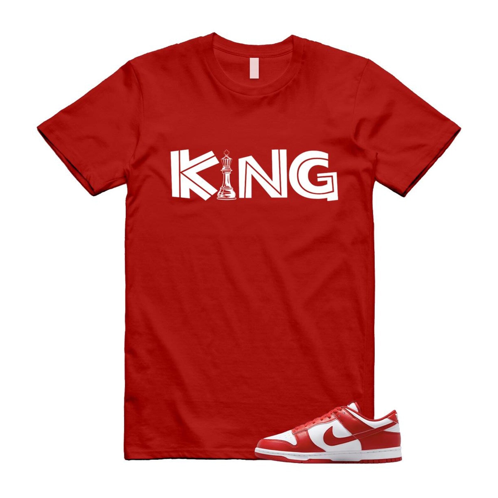 Dunk St Johns University Red White 2025 T Shirt Match KING CU1727-100 T-Shirt, Sneaker Match Tee