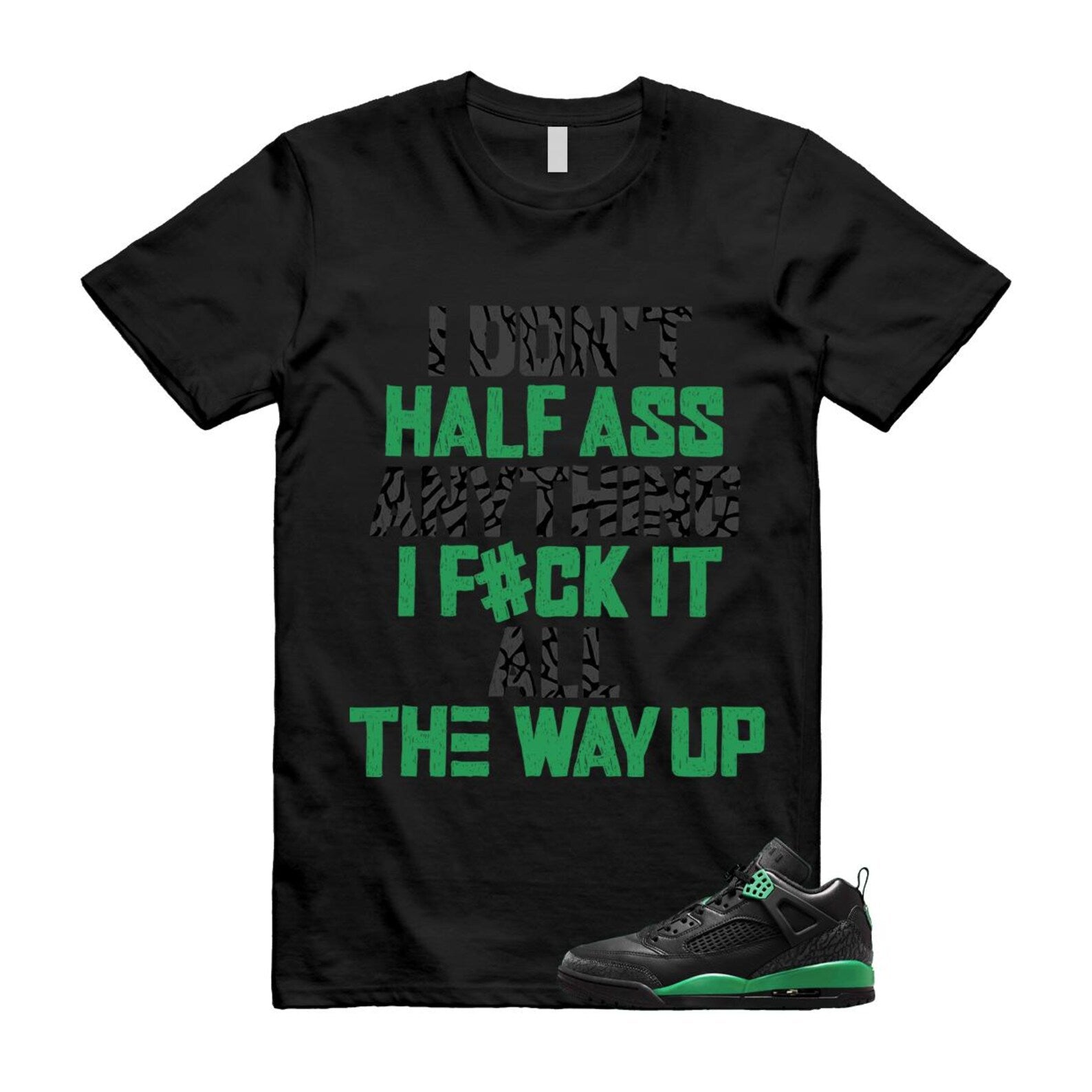 Spizike Pine Green Black Anthracite T Shirt Match HALF, FQ1759-003 T-Shirt, Sneaker Match Tee