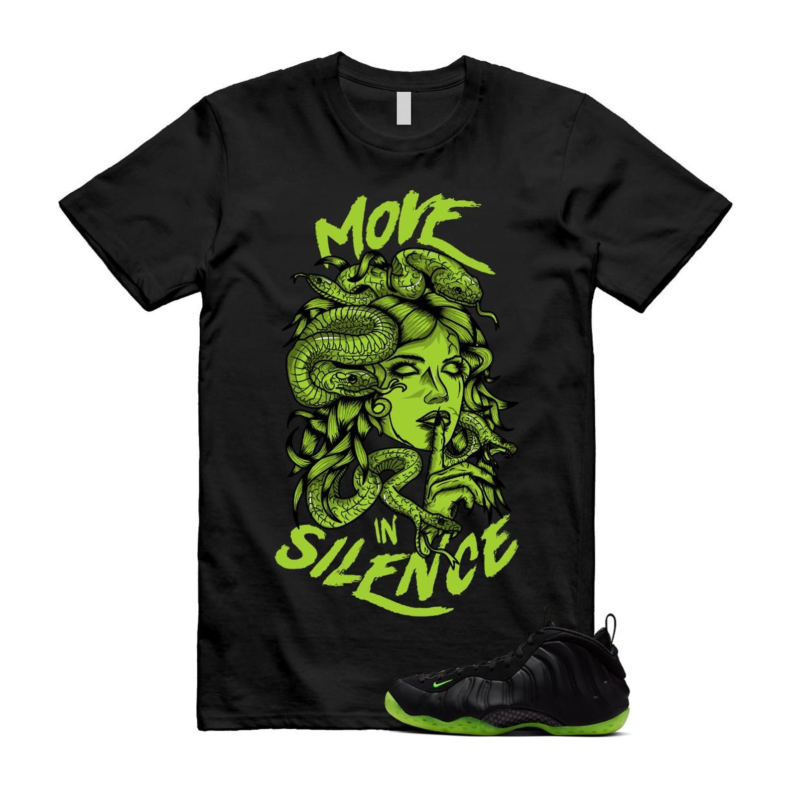 Foamposite Volt Black Air One T Shirt Match MIS HF2902-001 T-Shirt, Sneaker Match Tee