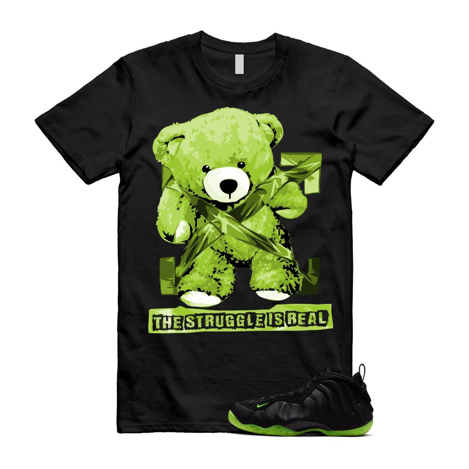Foamposite Volt Black Air One T Shirt Match STRUG HF2902-001 T-Shirt, Sneaker Match Tee