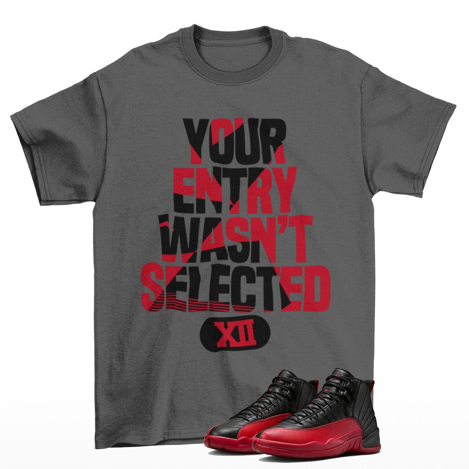 Raffle Jordan 12 Flu Game Sneaker Matching T Shirt, CT8013-002 T-Shirt, Sneaker Match Tee
