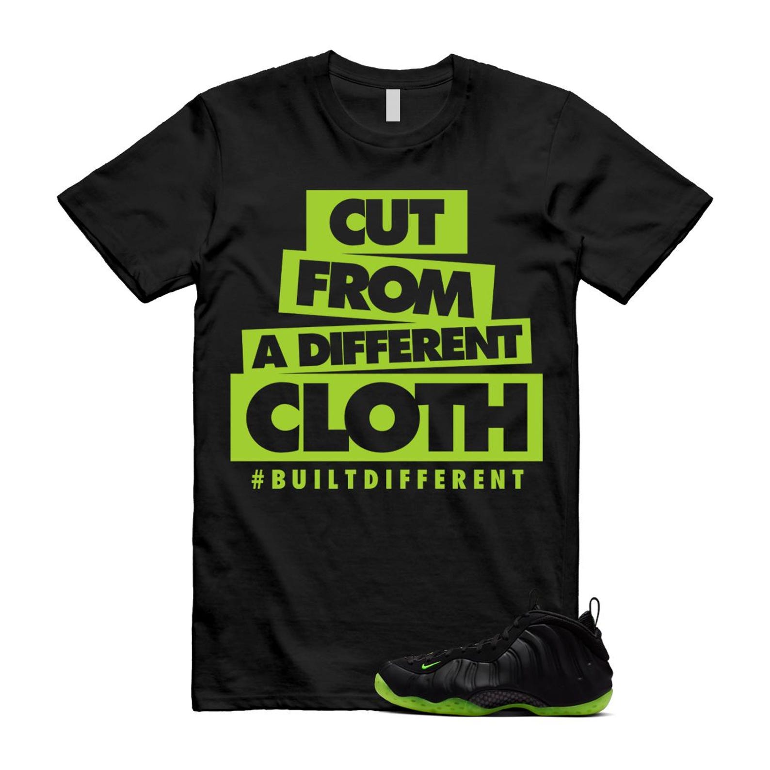 Foamposite Volt Black Air One T Shirt Match CLOTH HF2902-001 T-Shirt, Sneaker Match Tee