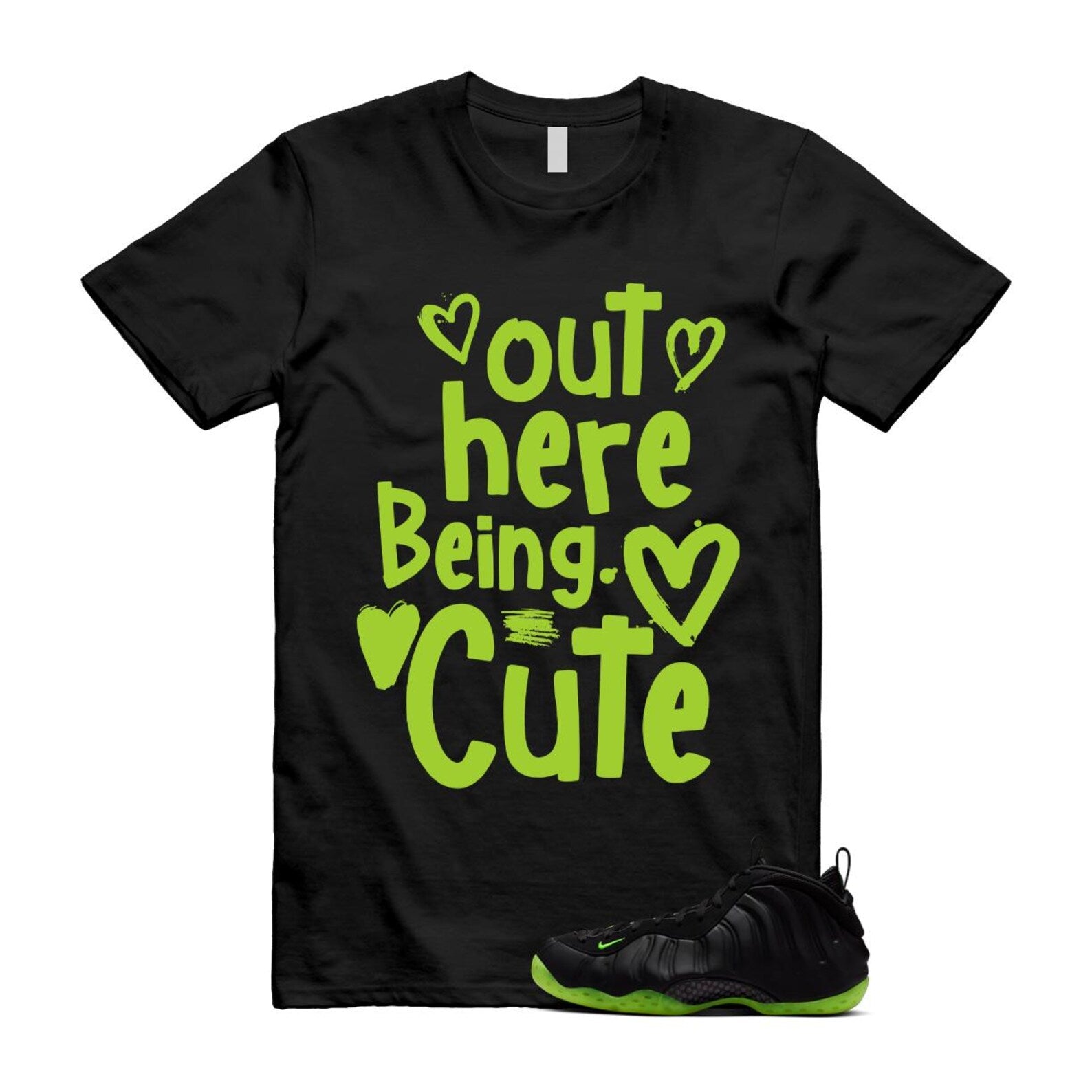 Foamposite Volt Black Air One T Shirt Match C2 HF2902-001 T-Shirt, Sneaker Match Tee