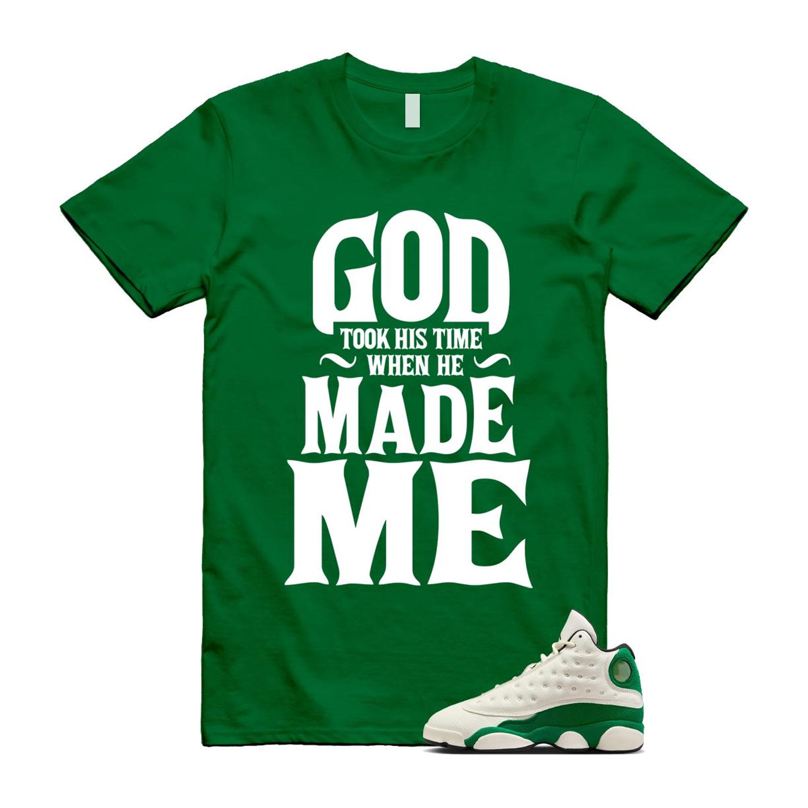 13 Pine Green White Black T Shirt Match GTHT HQ0779-103 T-Shirt, Sneaker Match Tee
