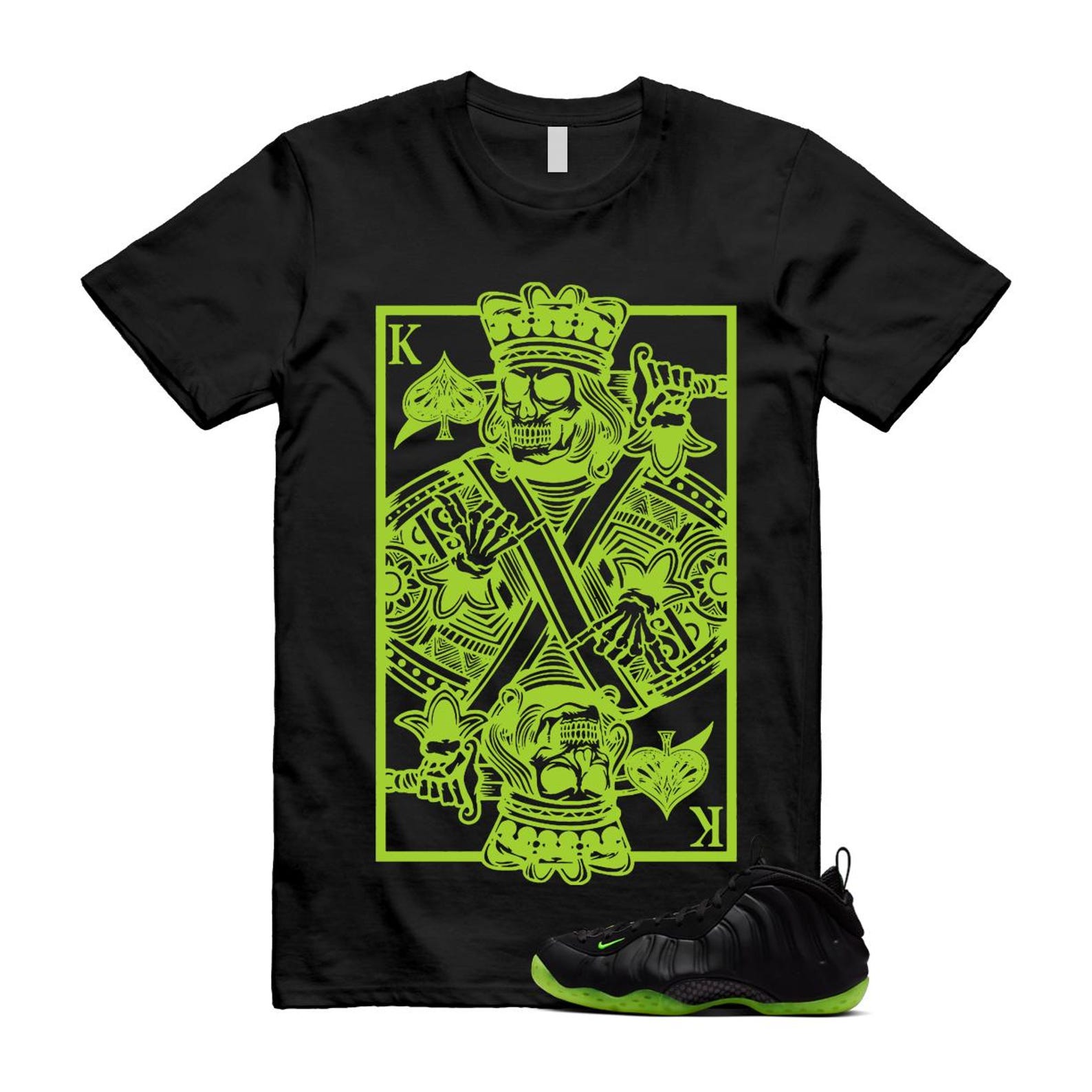 Foamposite Volt Black Air One T Shirt Match KC HF2902-001 T-Shirt, Sneaker Match Tee