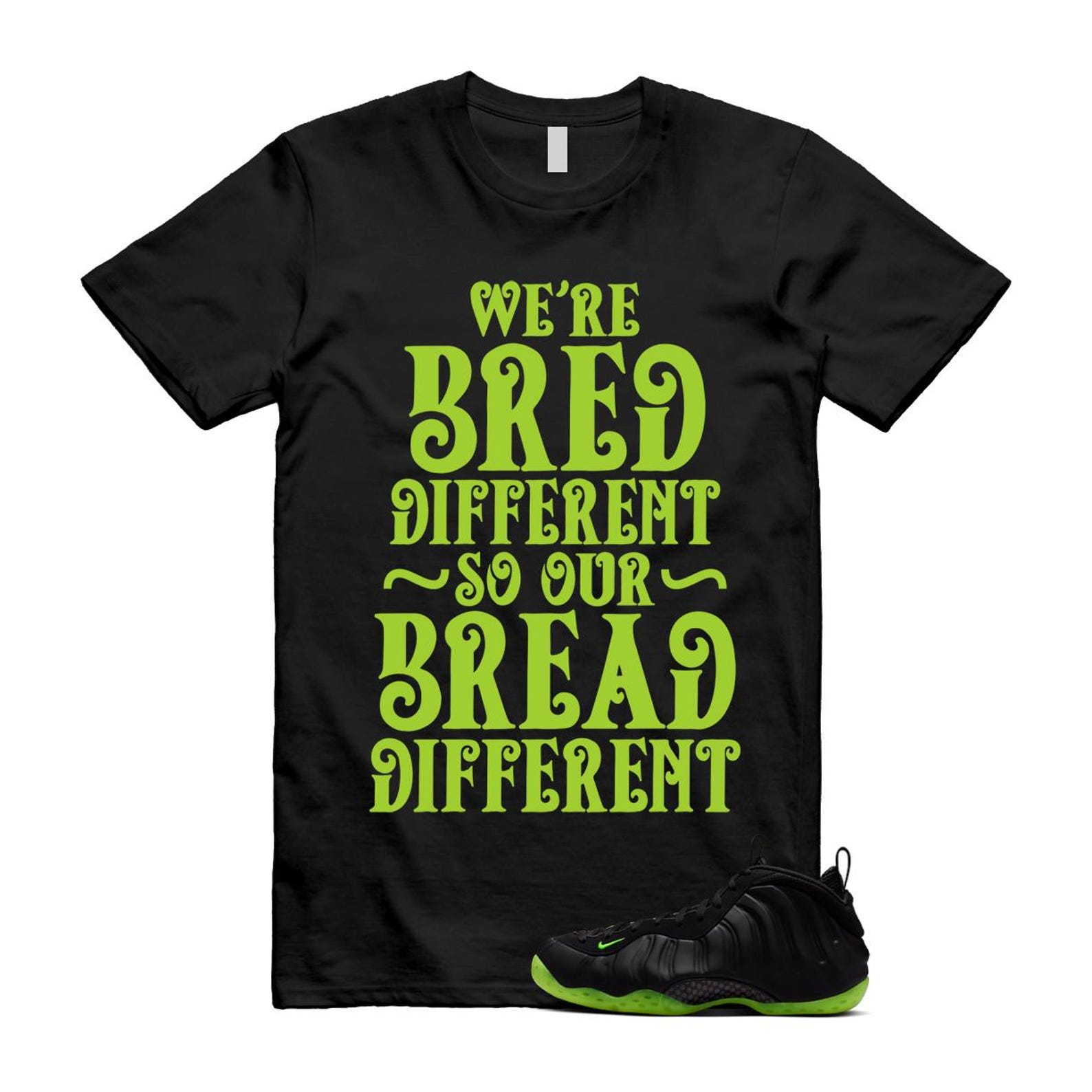 Foamposite Volt Black Air One T Shirt Match BREAD HF2902-001 T-Shirt, Sneaker Match Tee